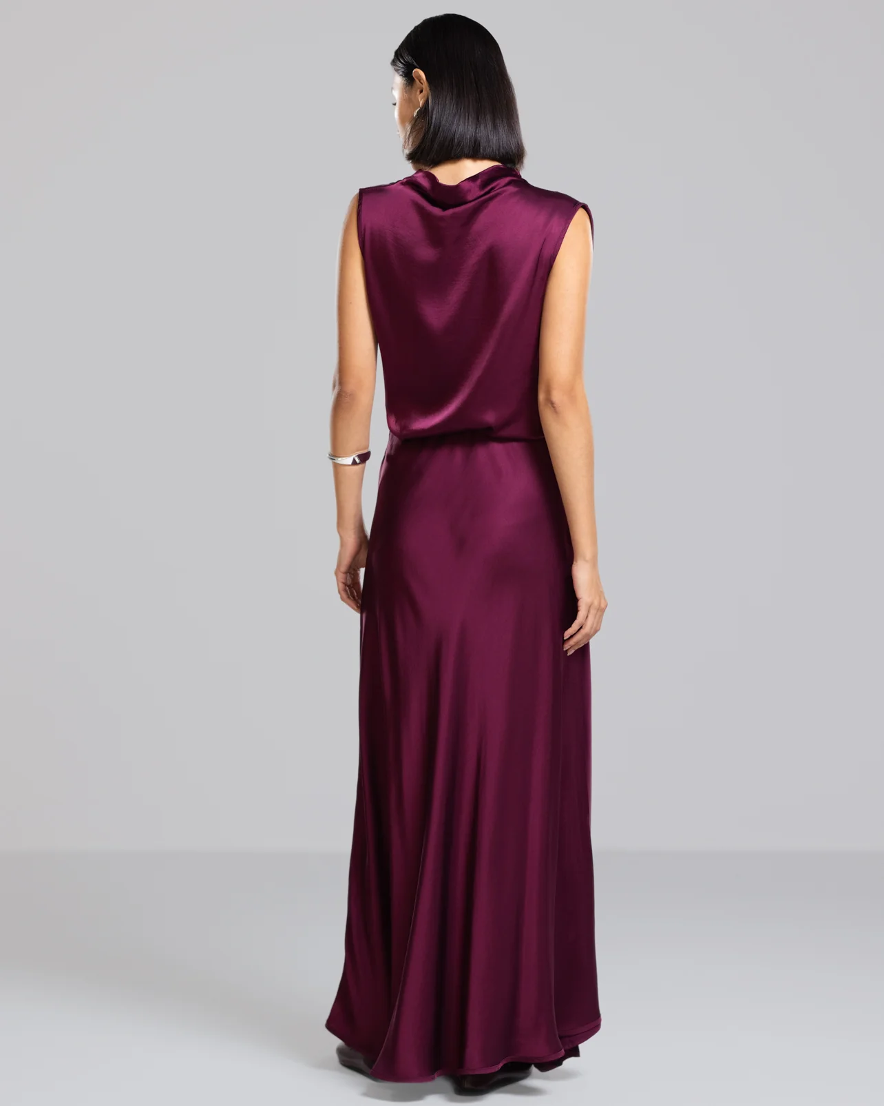 Camilla Bias Satin Skirt | Burgundy - Image 3