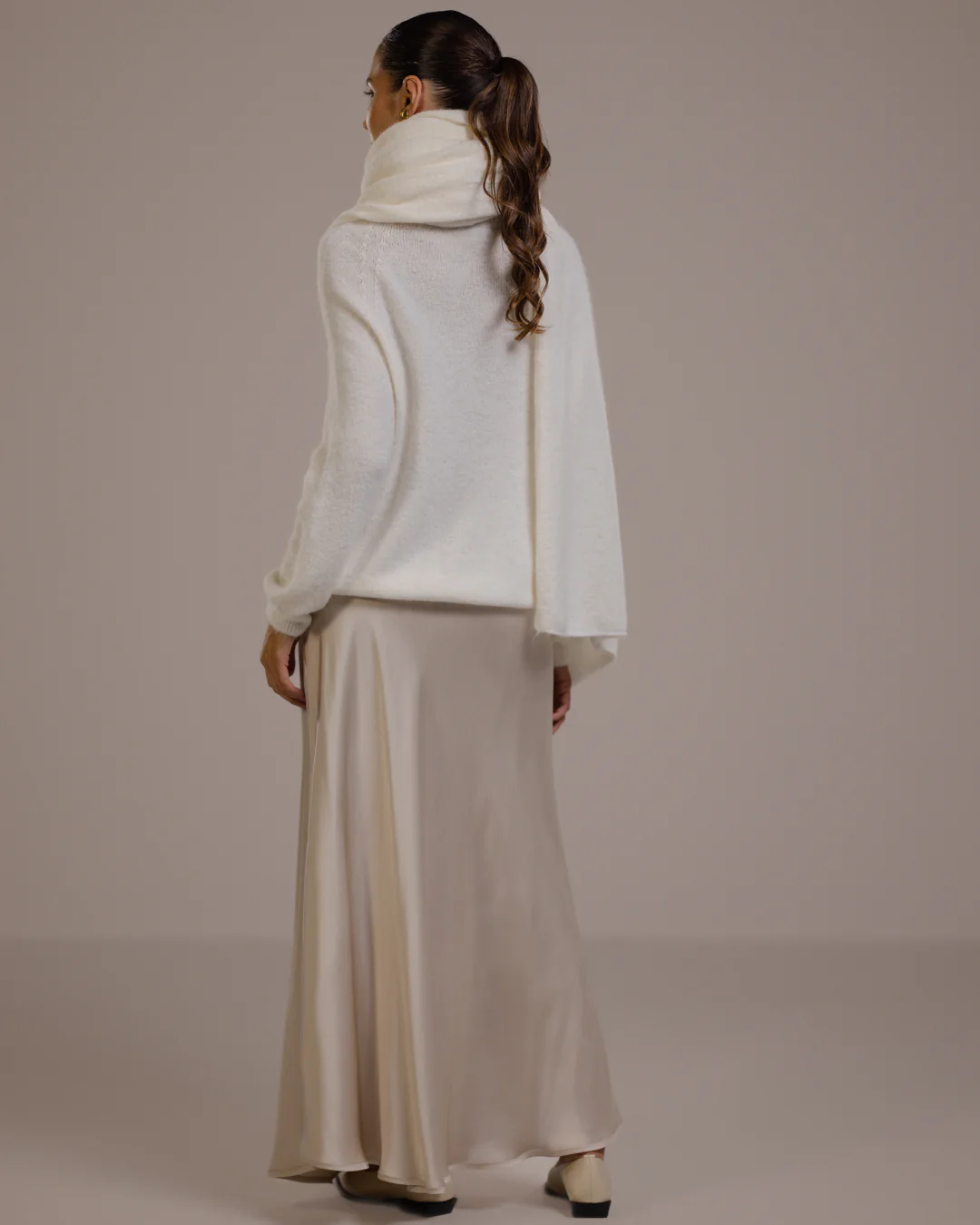 Camilla Bias Satin Skirt | Light Beige - Image 6