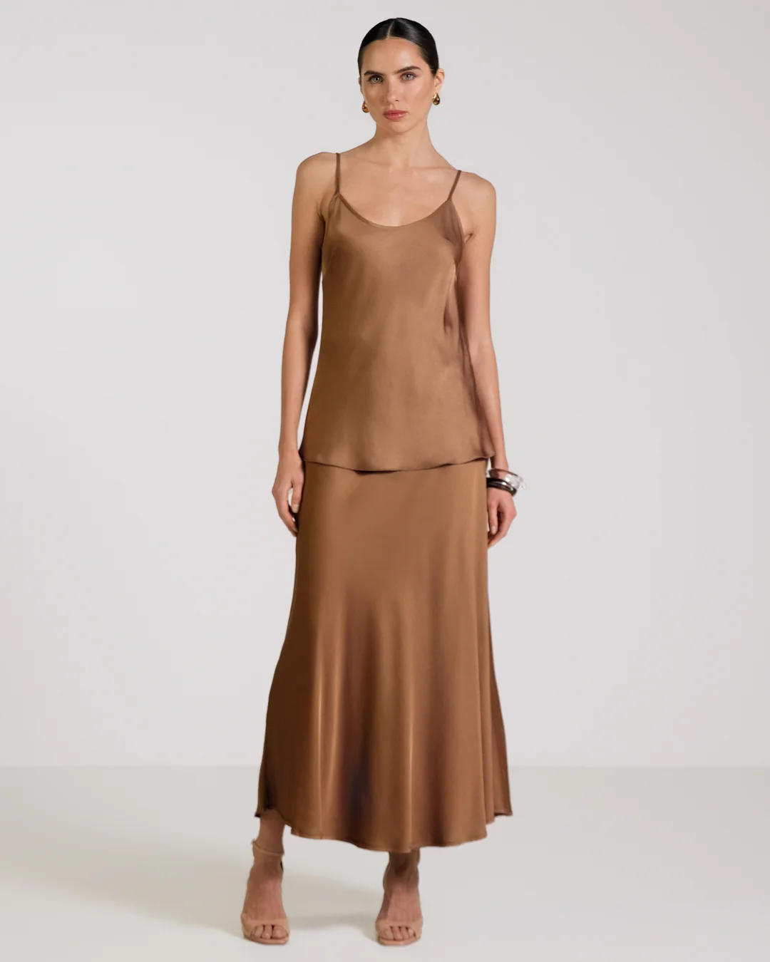 Camilla Bias Satin Skirt | Maple - Image 6