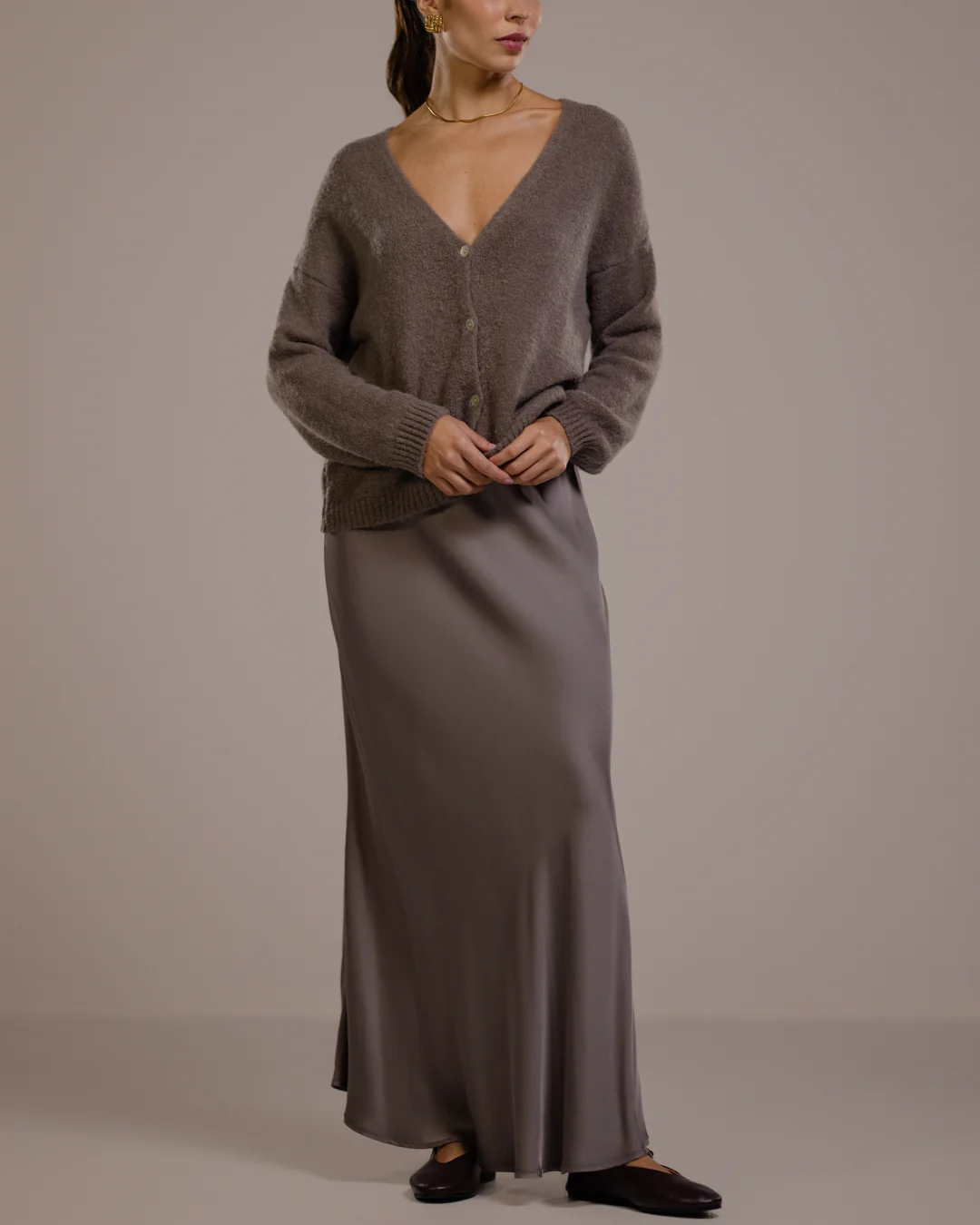 Camilla Bias Satin Skirt | Mink - Image 5