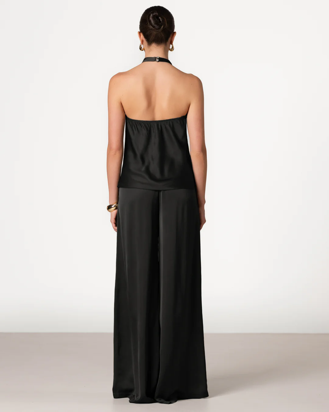 Carmen Backless Halterneck Top | Black - Image 2