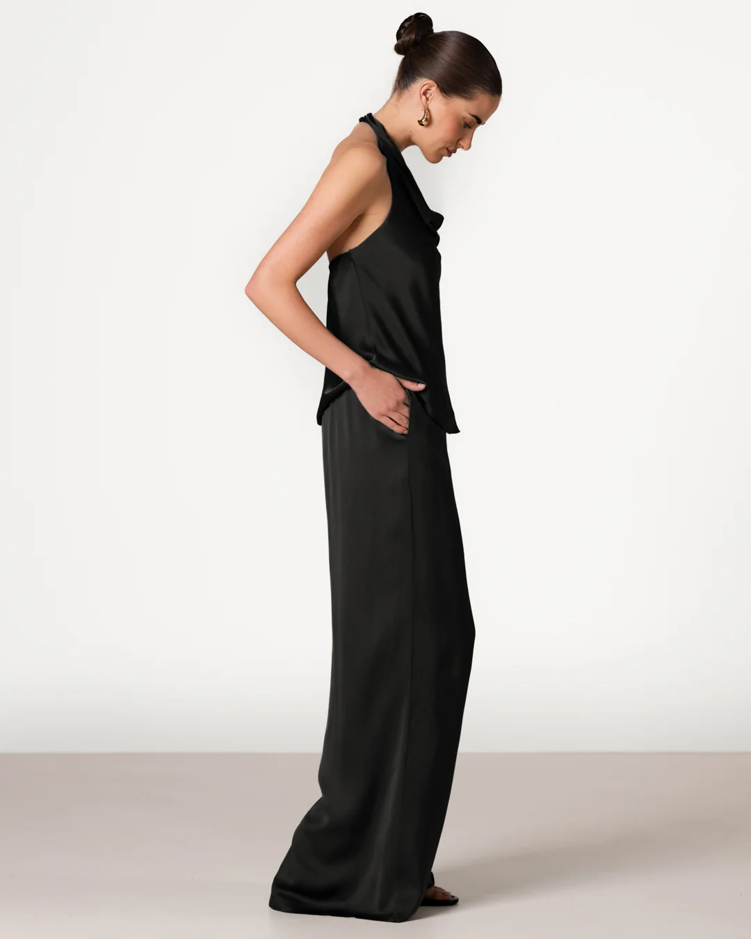 Carmen Backless Halterneck Top | Black - Image 4