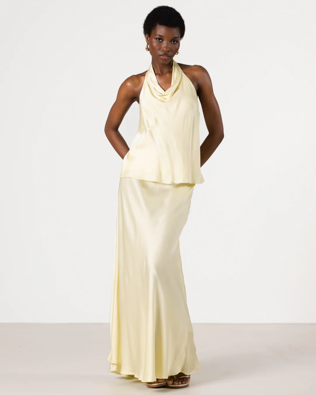 Lexi Satin Maxi Skirt | Butter Yellow - Image 6