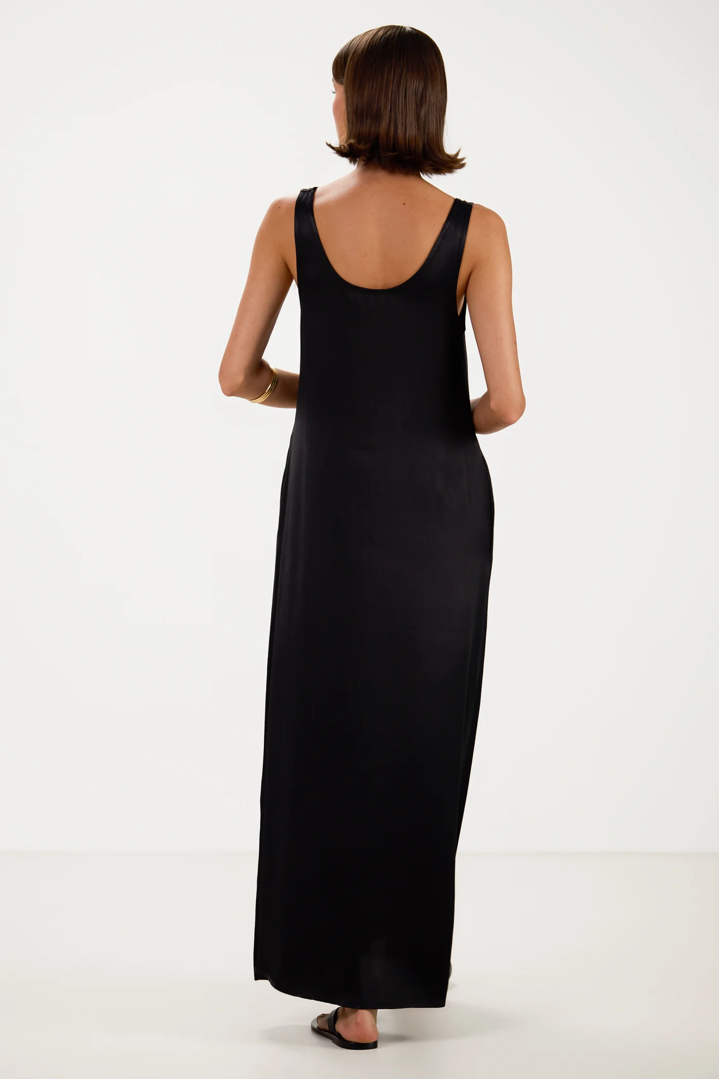 Chiara Satin Dress | Black - Image 2