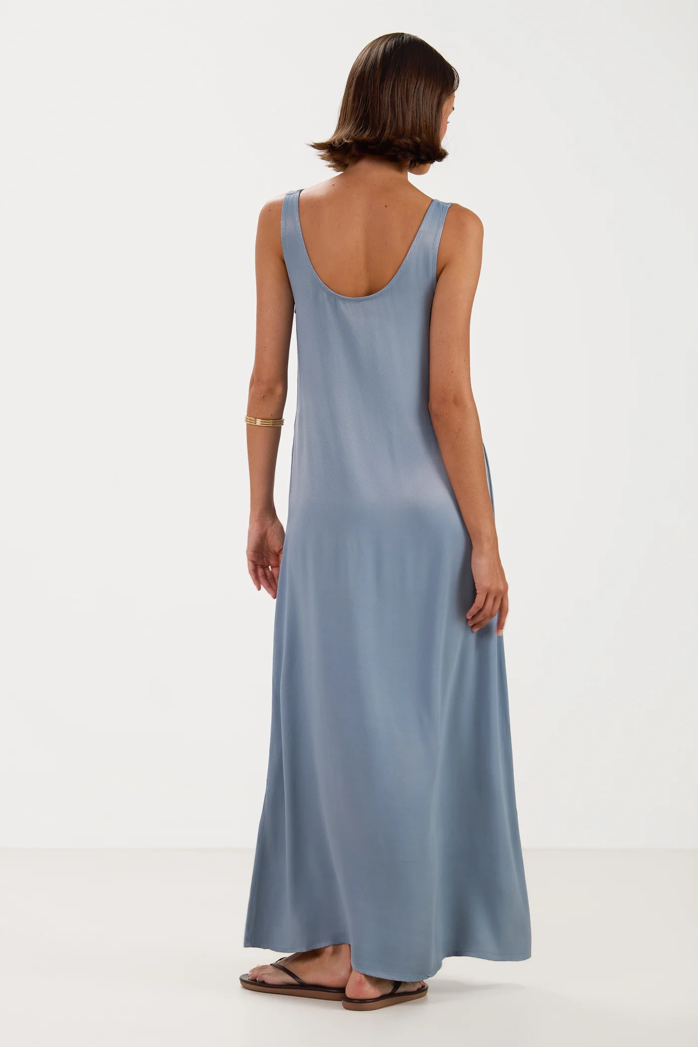 Chiara Satin Dress | Dusty Blue - Image 2