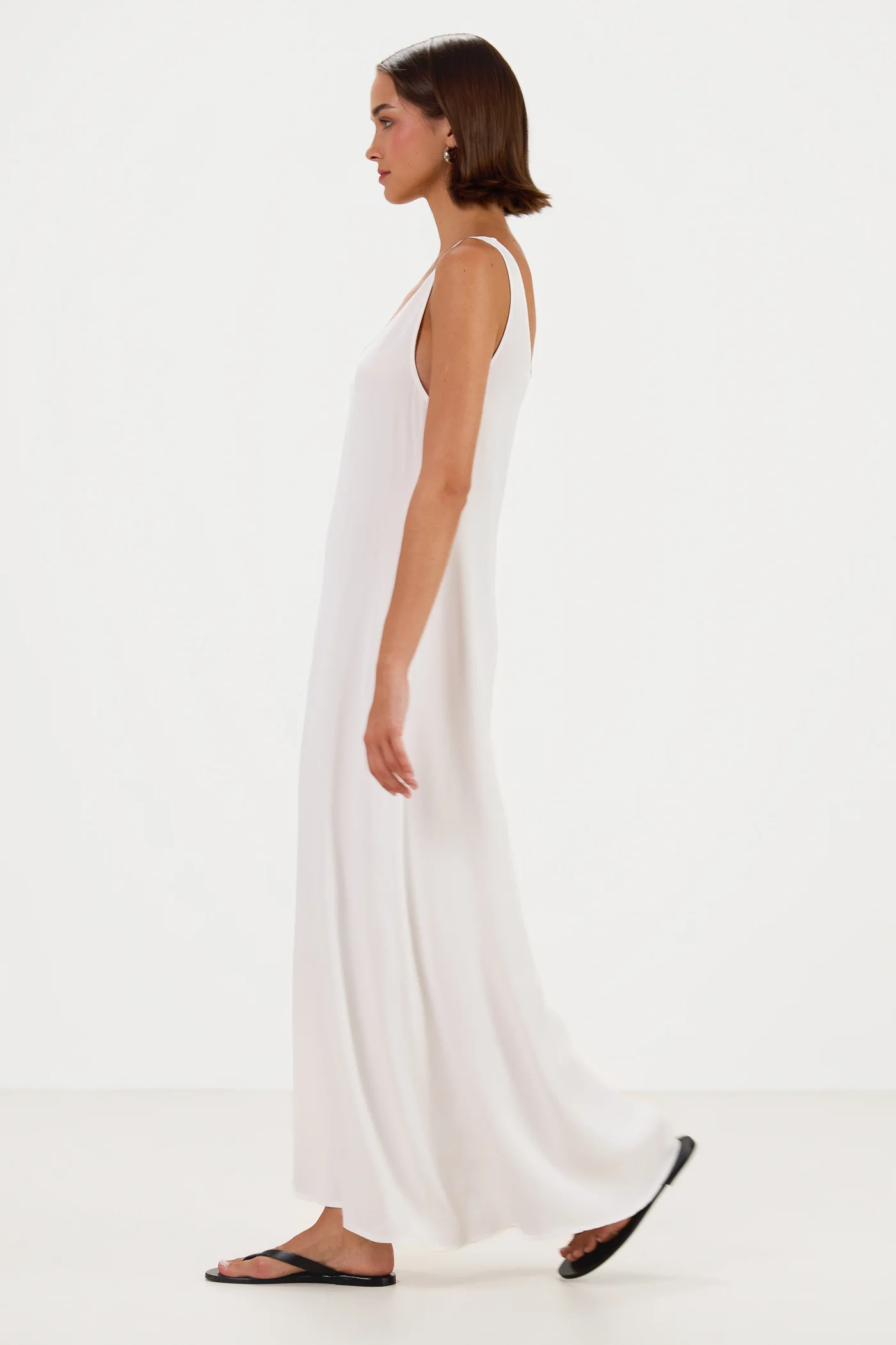 Chiara Satin Dress | White - Image 2