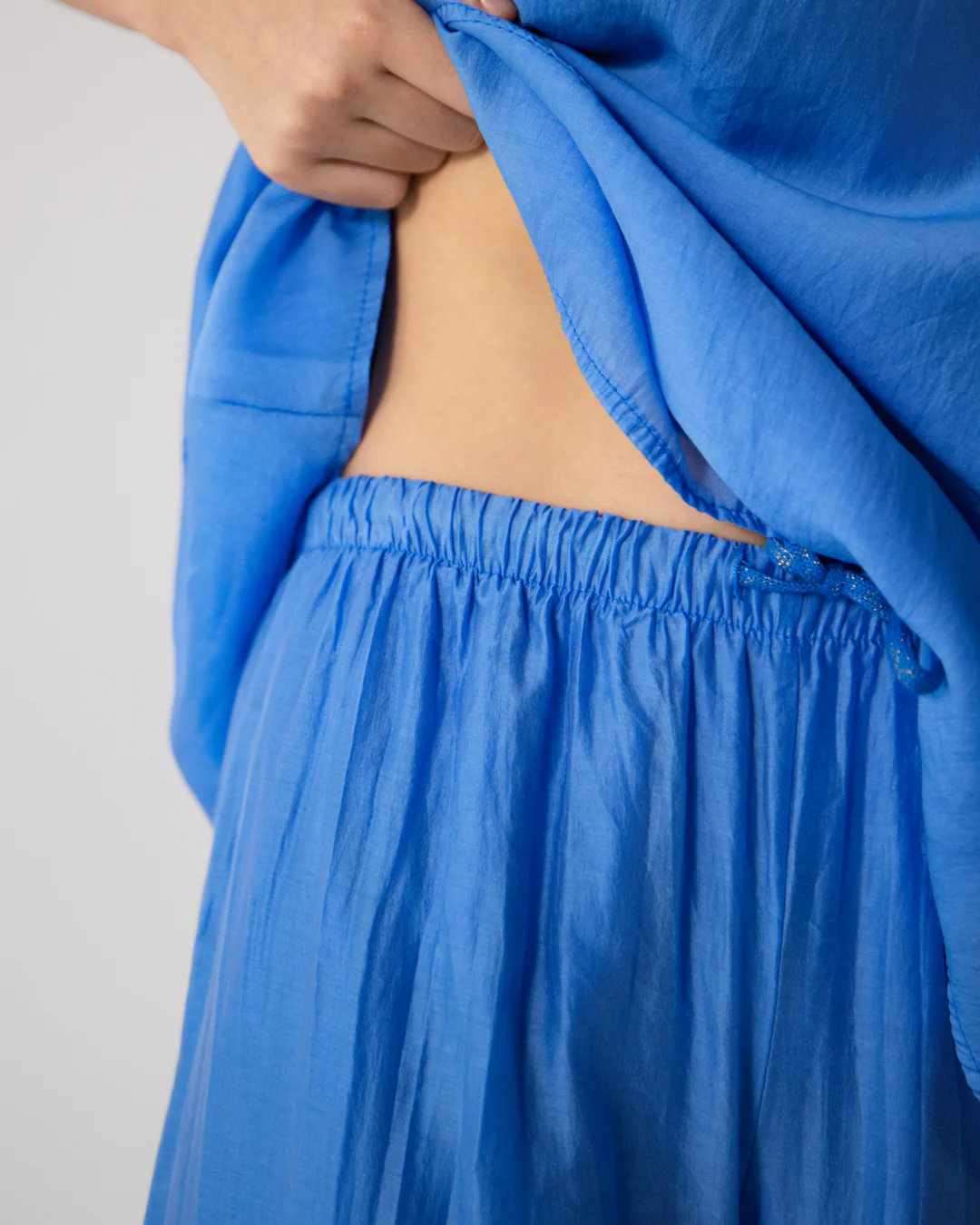 Clotilde Lightweight Elastic Waist Pants | Azure Blue - Image 5