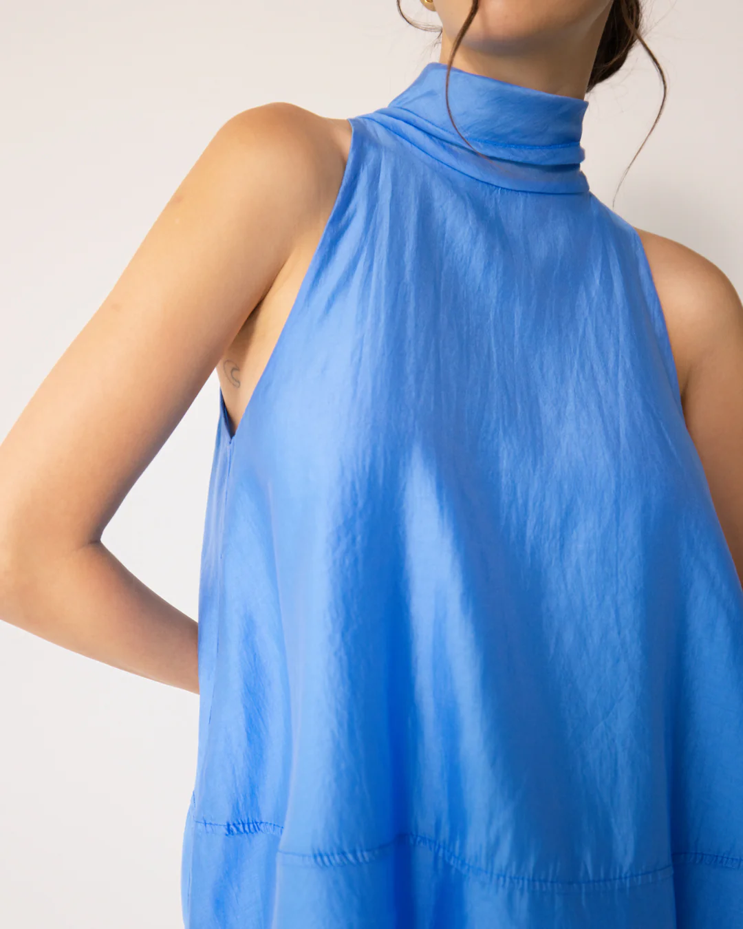 Clotilde Halterneck Tie Back Top | Azure Blue - Image 5