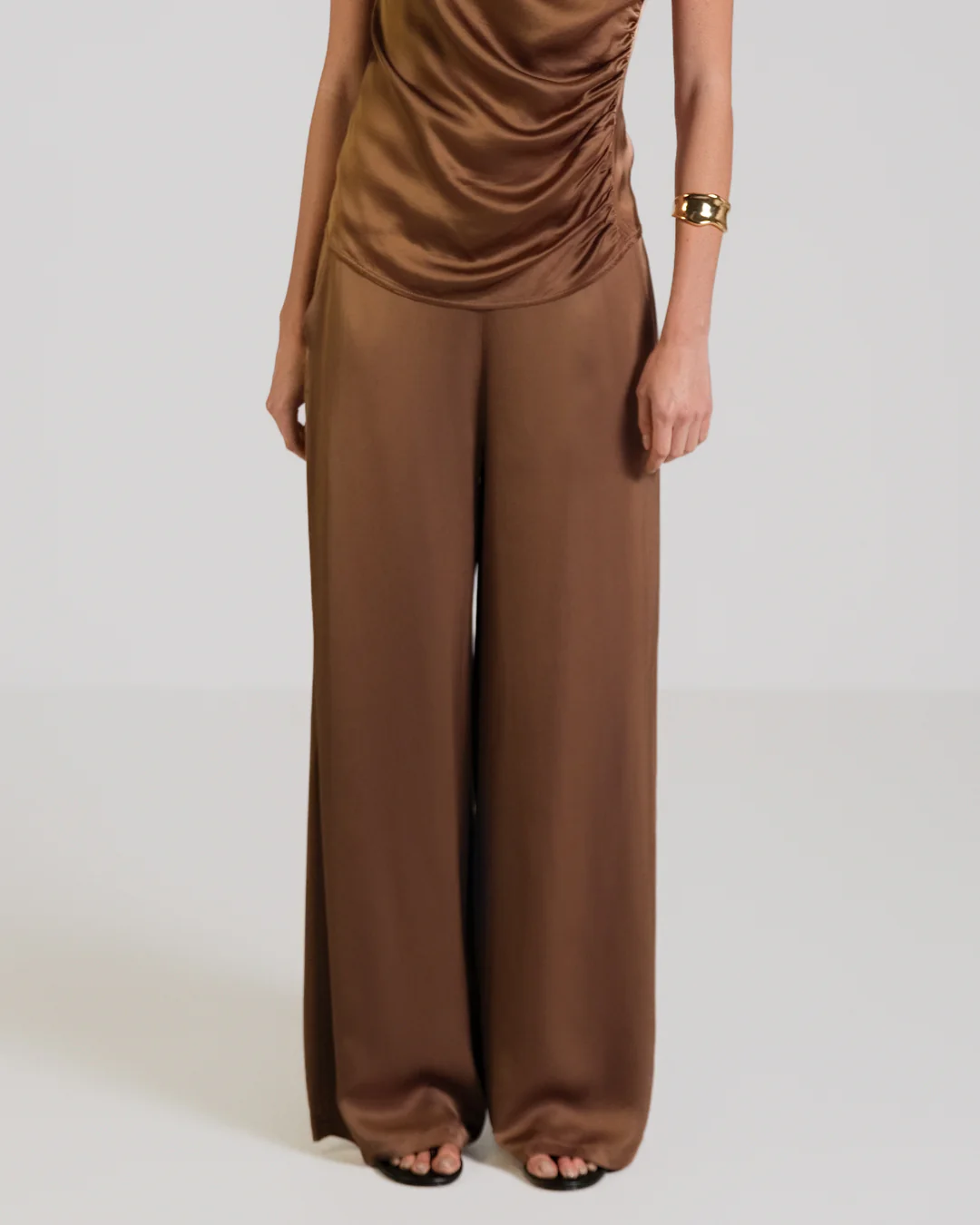 Cole Satin Trousers | Maple - Image 4