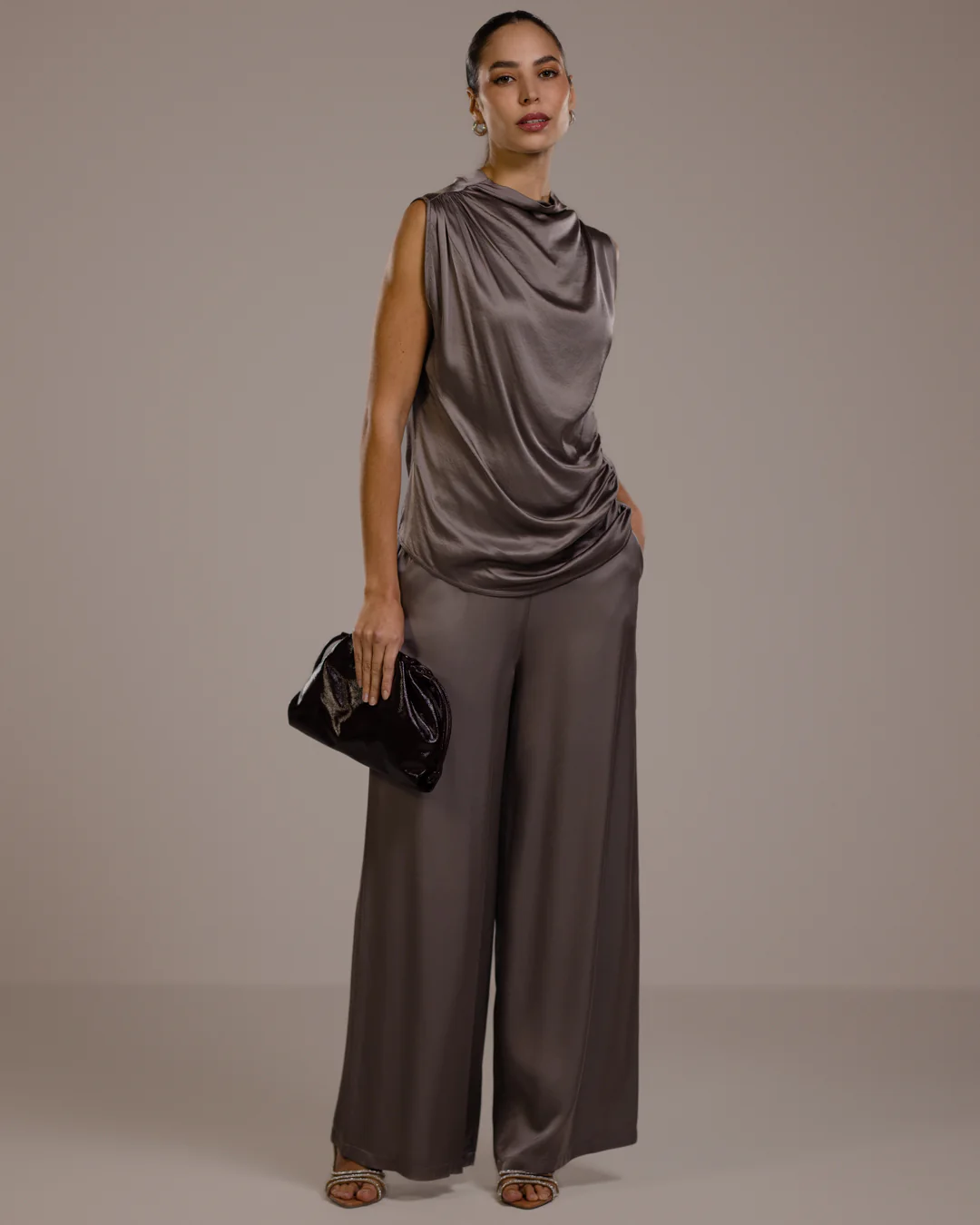 Cole Satin Trousers | Mink - Image 4