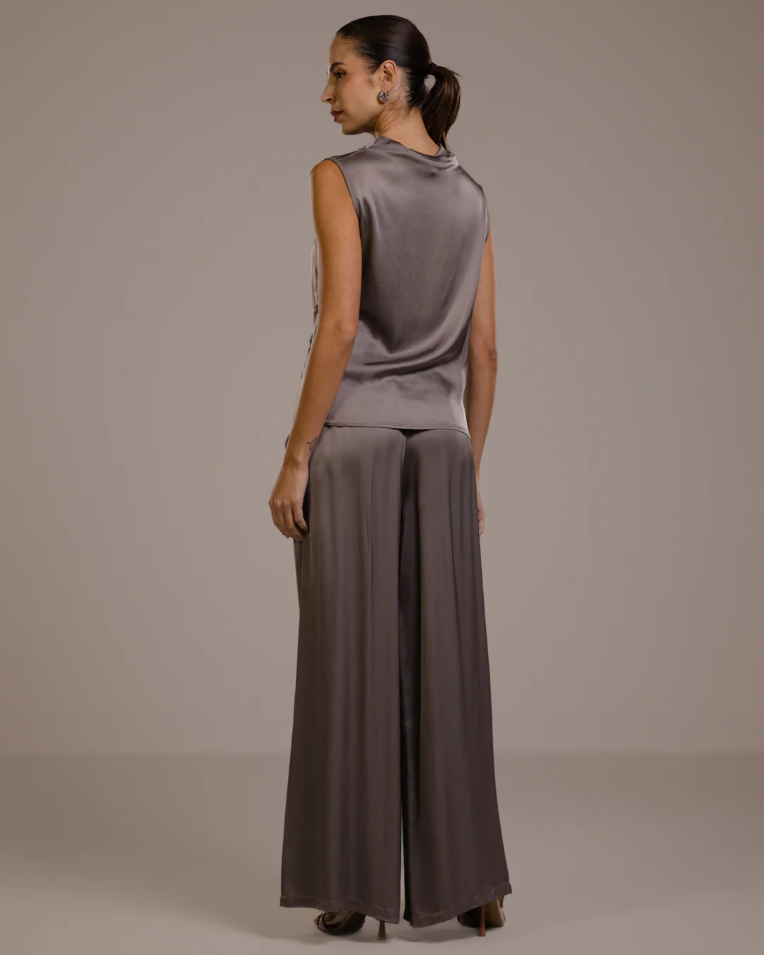 Cole Satin Trousers | Mink - Image 6