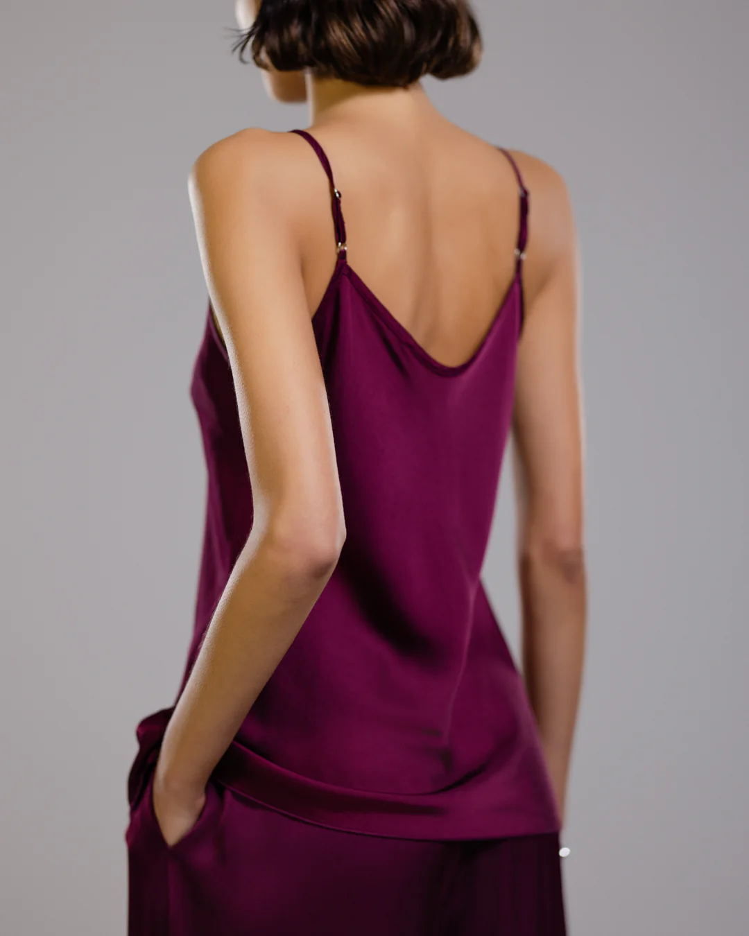 Cordelia Satin Vest | Burgundy - Image 4
