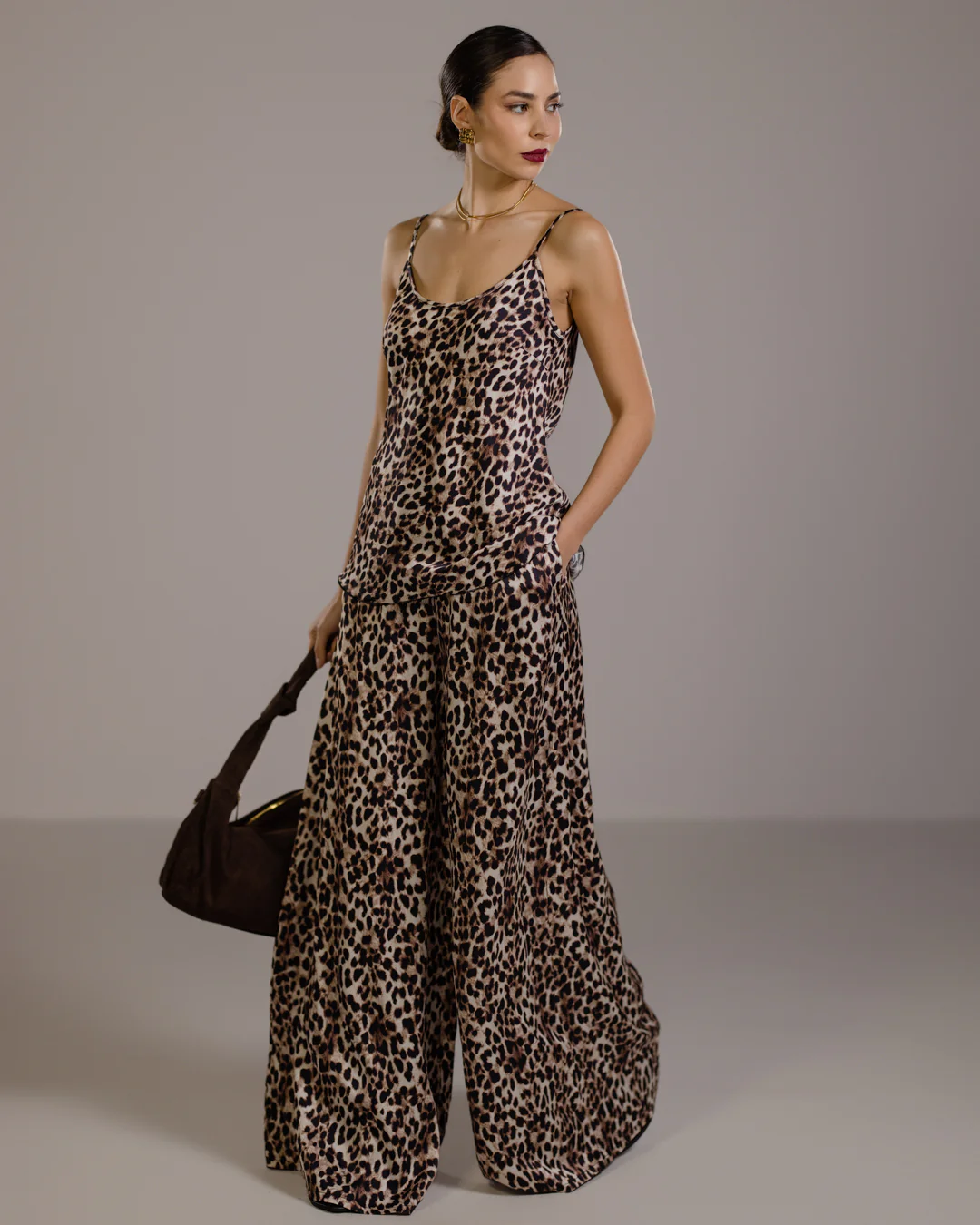 Cordelia Satin Vest | Leopard Brown - Image 4