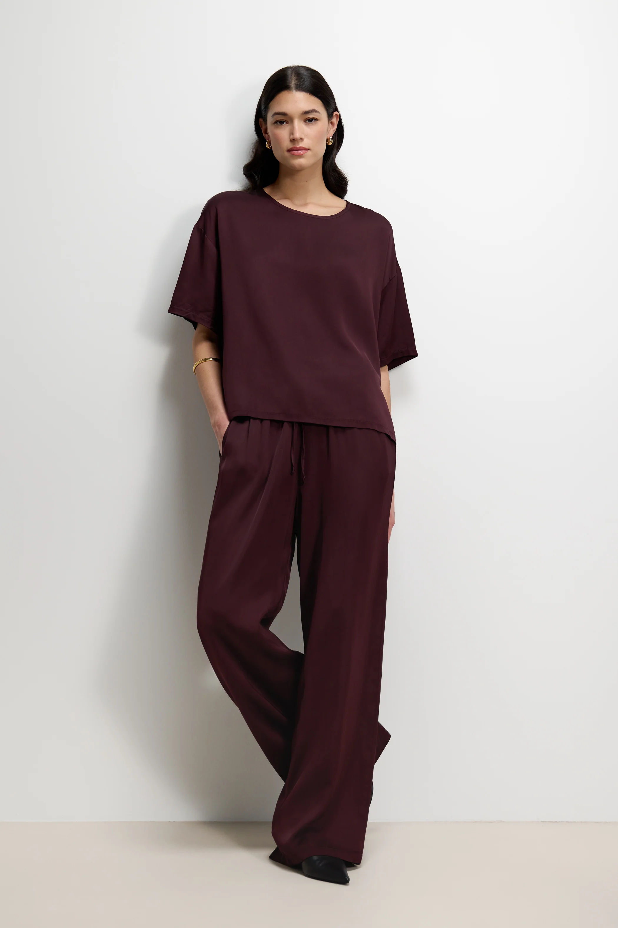 Mila Back Slit Satin Top | Amethyst Plum - Image 4