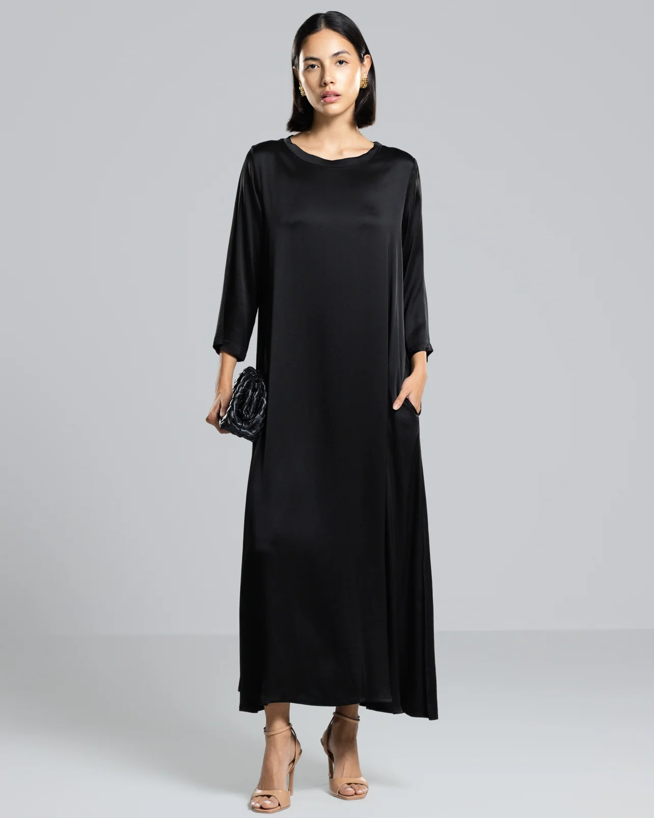Dahlia Satin Dress | Black - Image 3