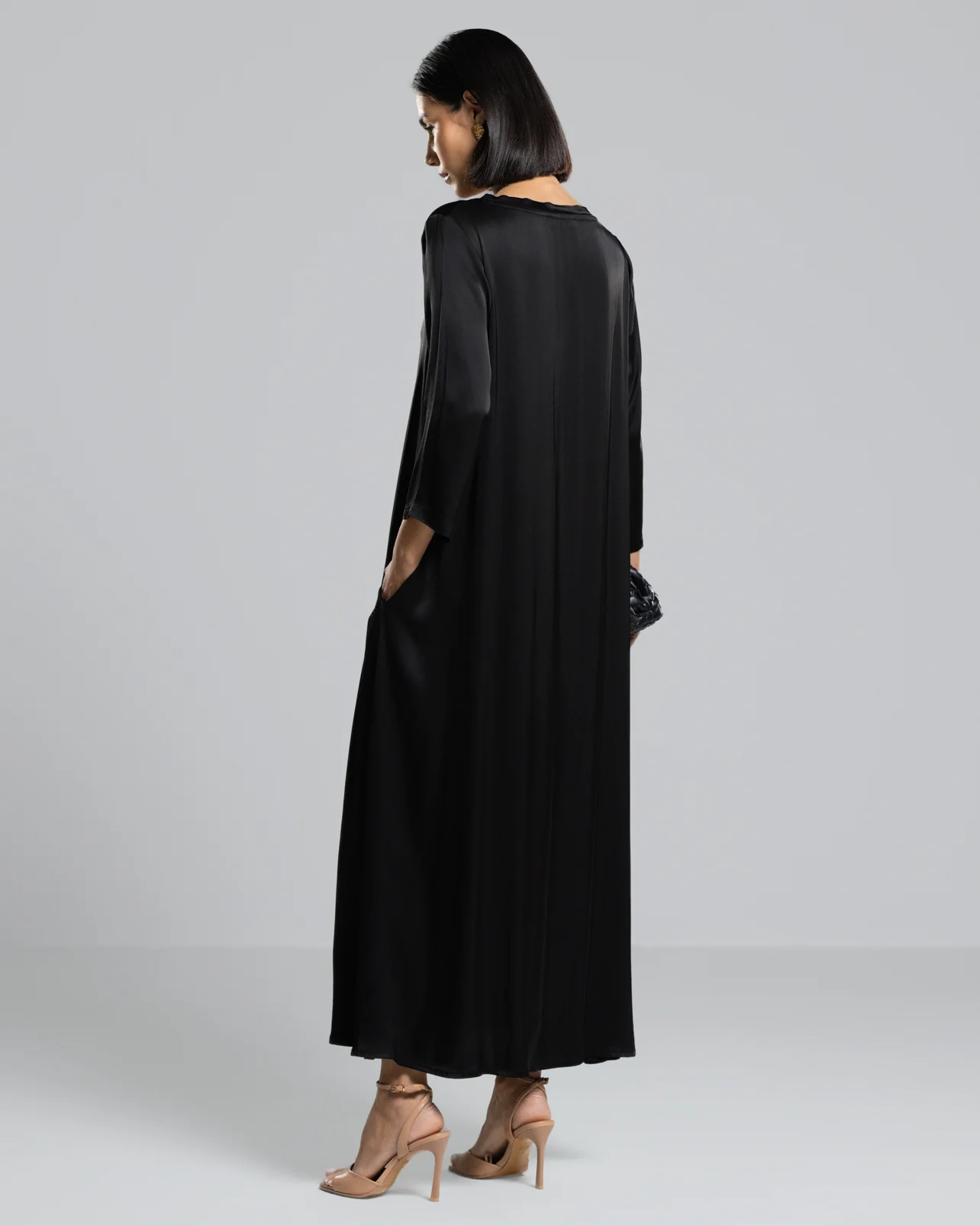 Dahlia Satin Dress | Black - Image 5