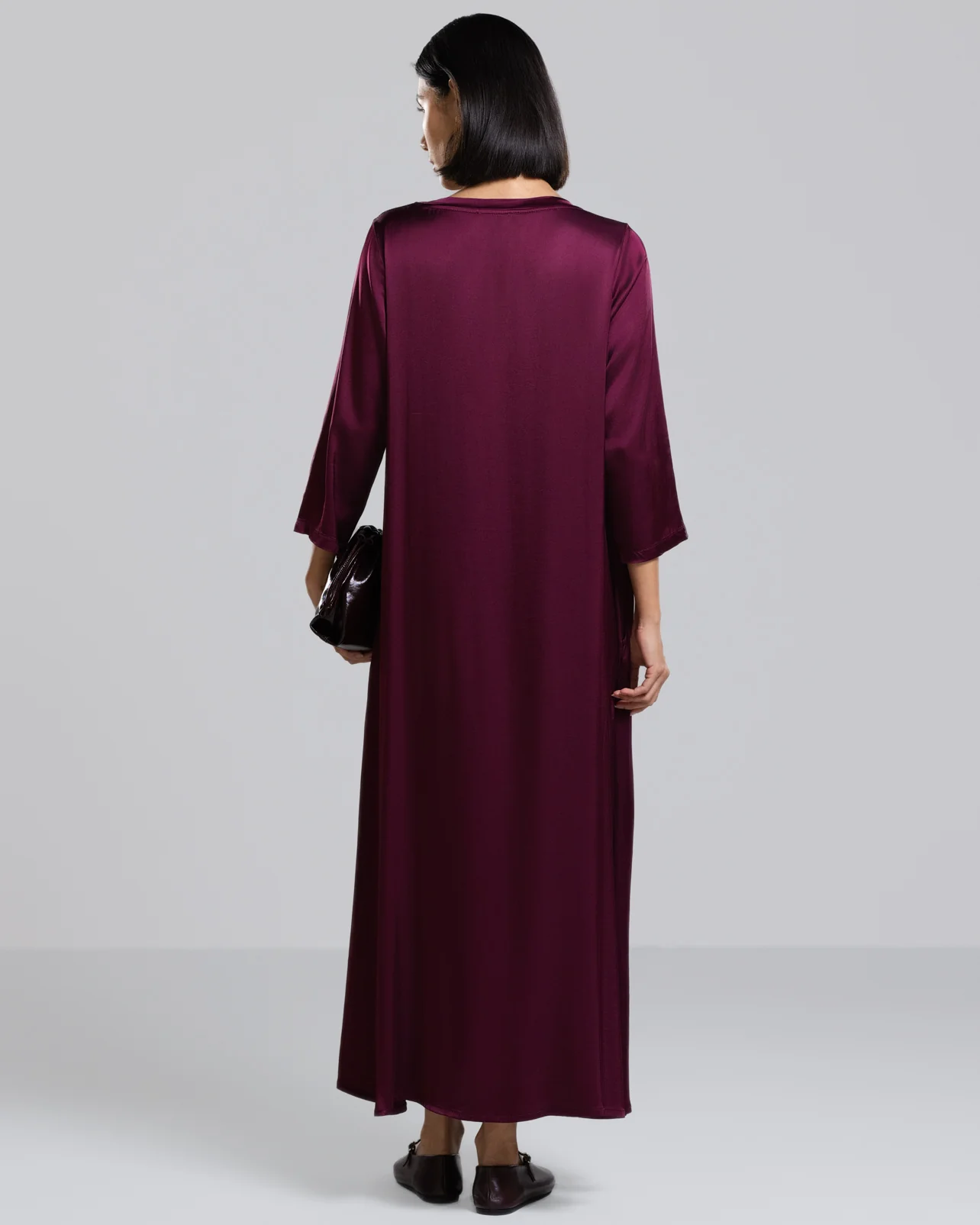 Dahlia Satin Dress | Burgundy - Image 3