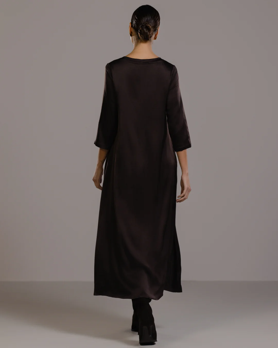 Dahlia Satin Dress | Espresso Brown - Image 6
