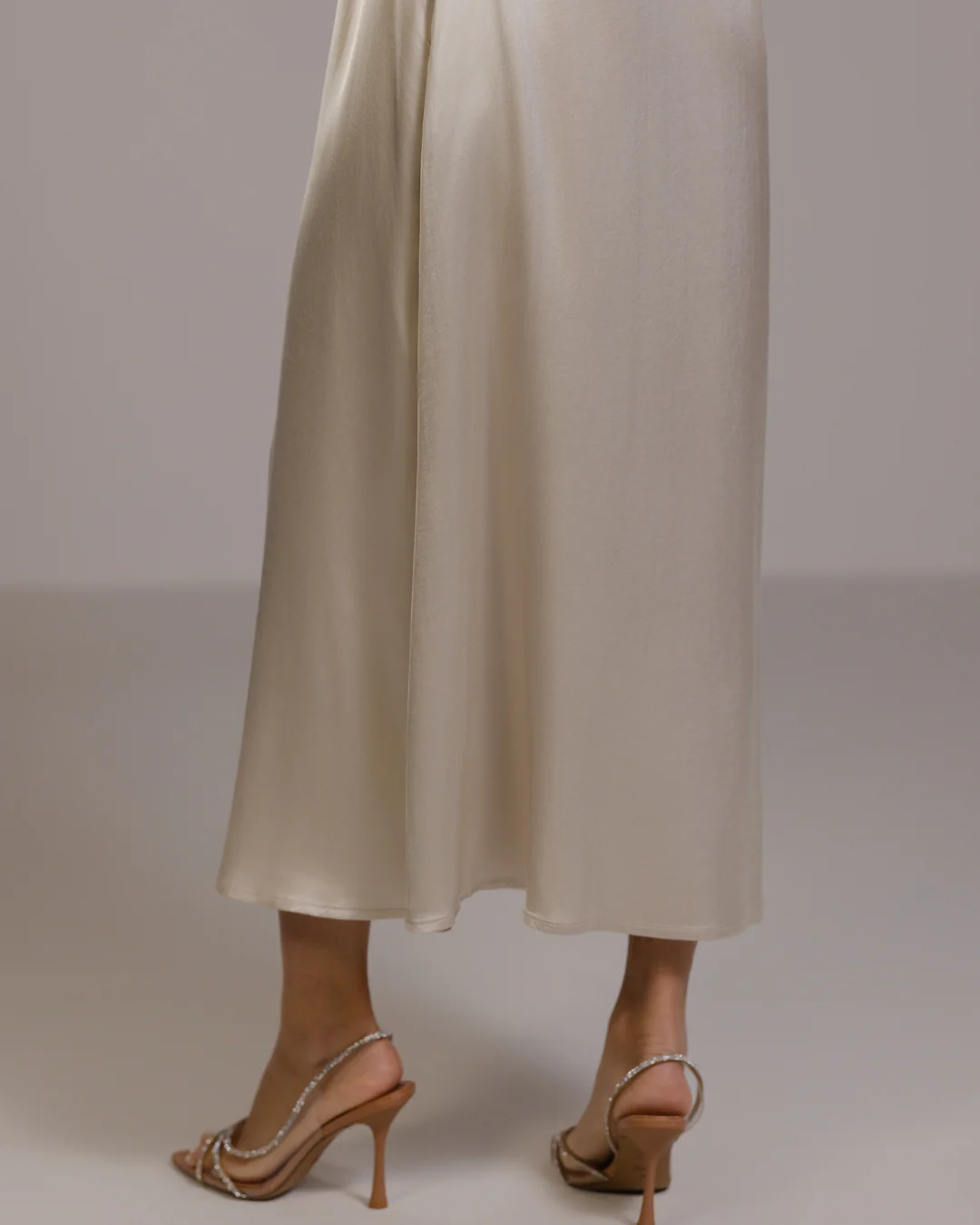 Dahlia Satin Dress | Light Beige - Image 3