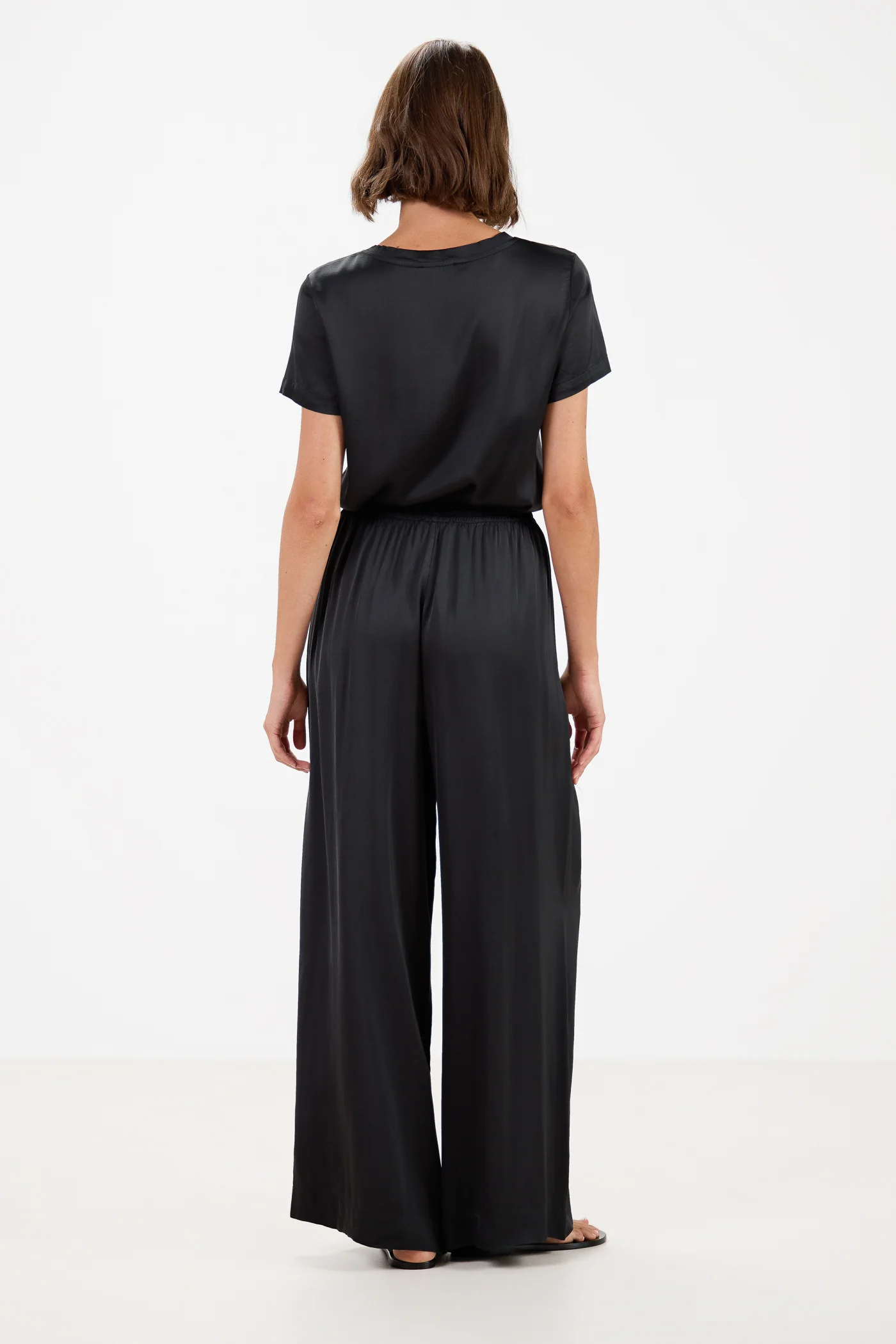 Matilda Satin T-Shirt | Black | - Image 3