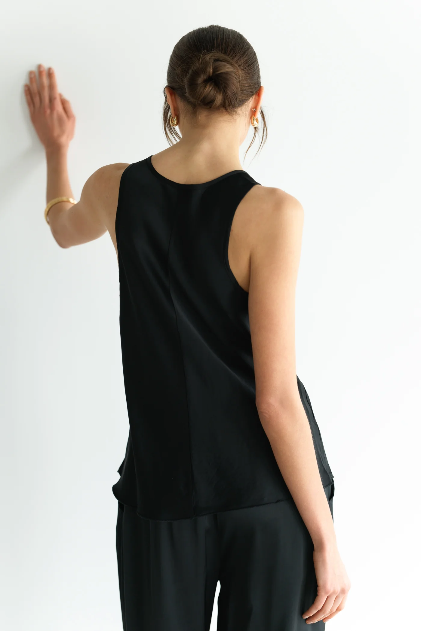 Demi Satin Vest Top | Black - Image 4