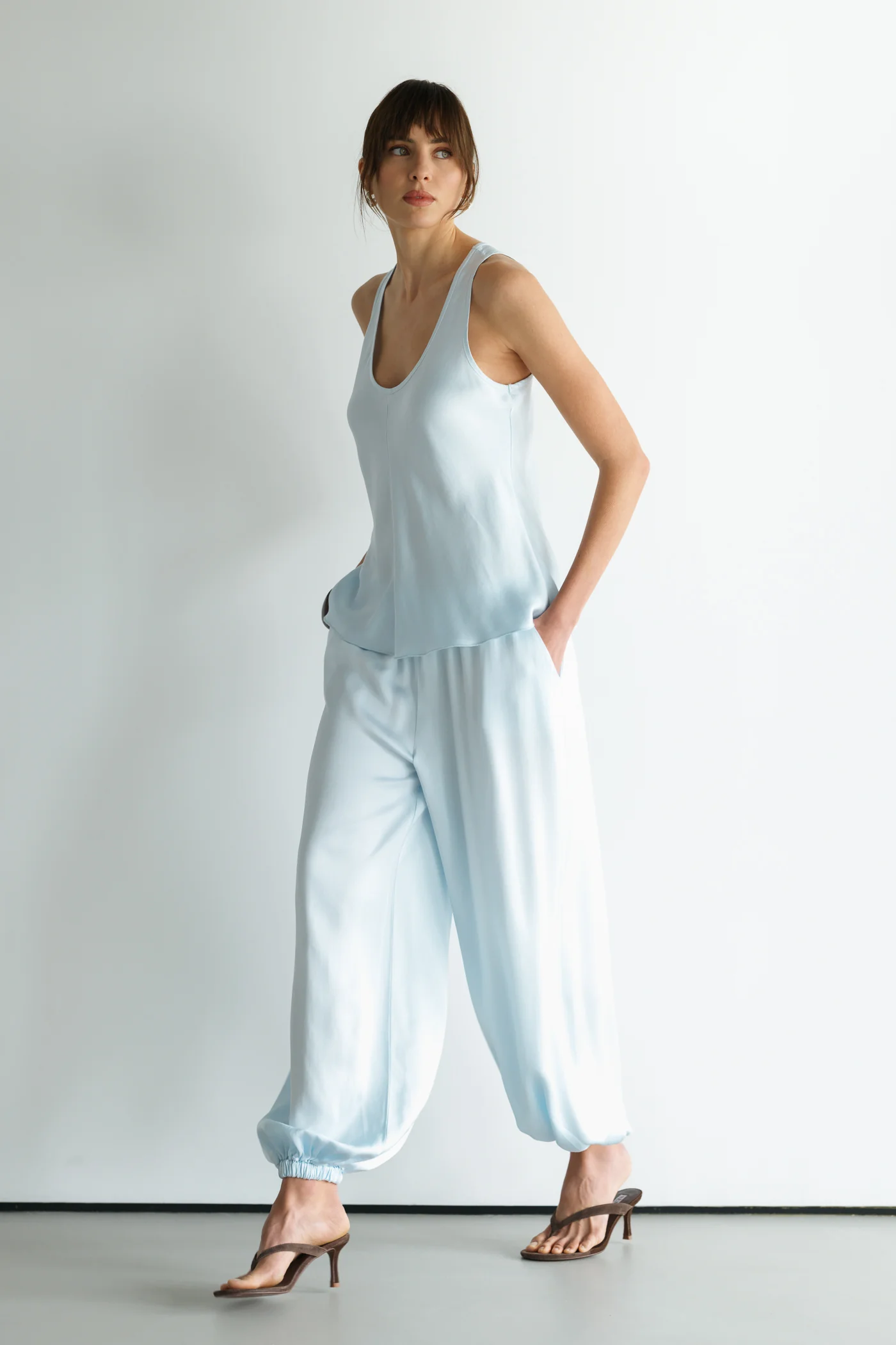 Demi Satin Vest Top | Glacier - Image 4