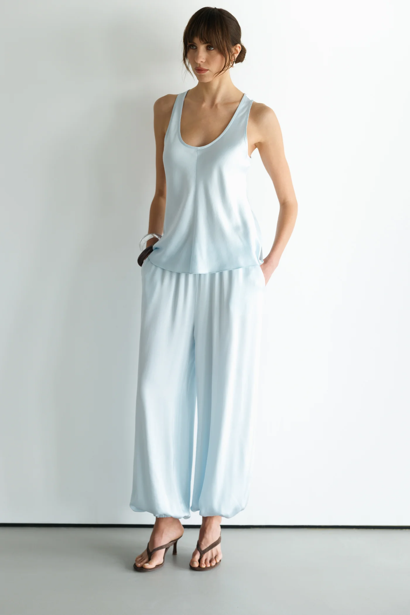 Demi Satin Vest Top | Glacier - Image 9