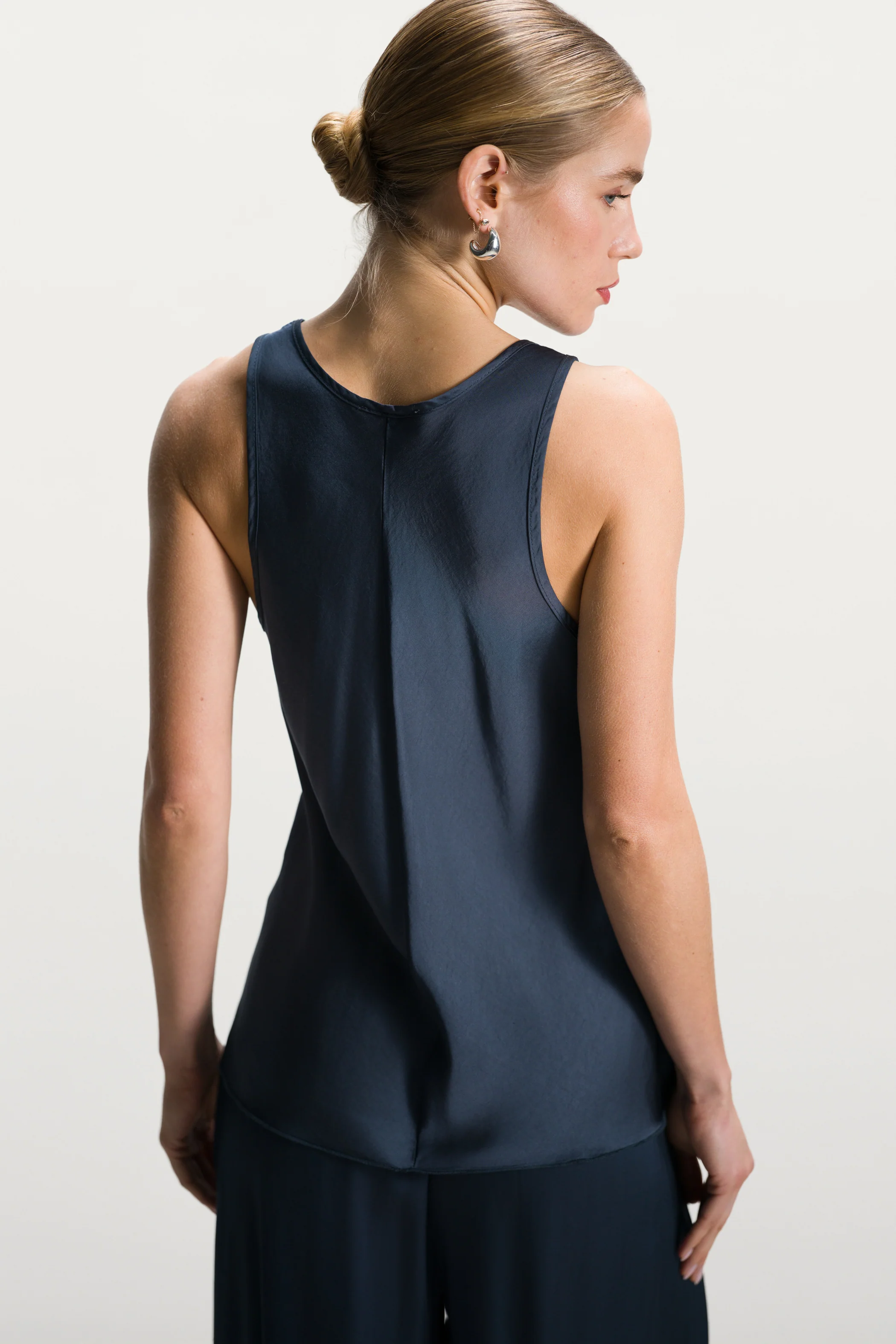 Demi Satin Vest Top | Ink - Image 4