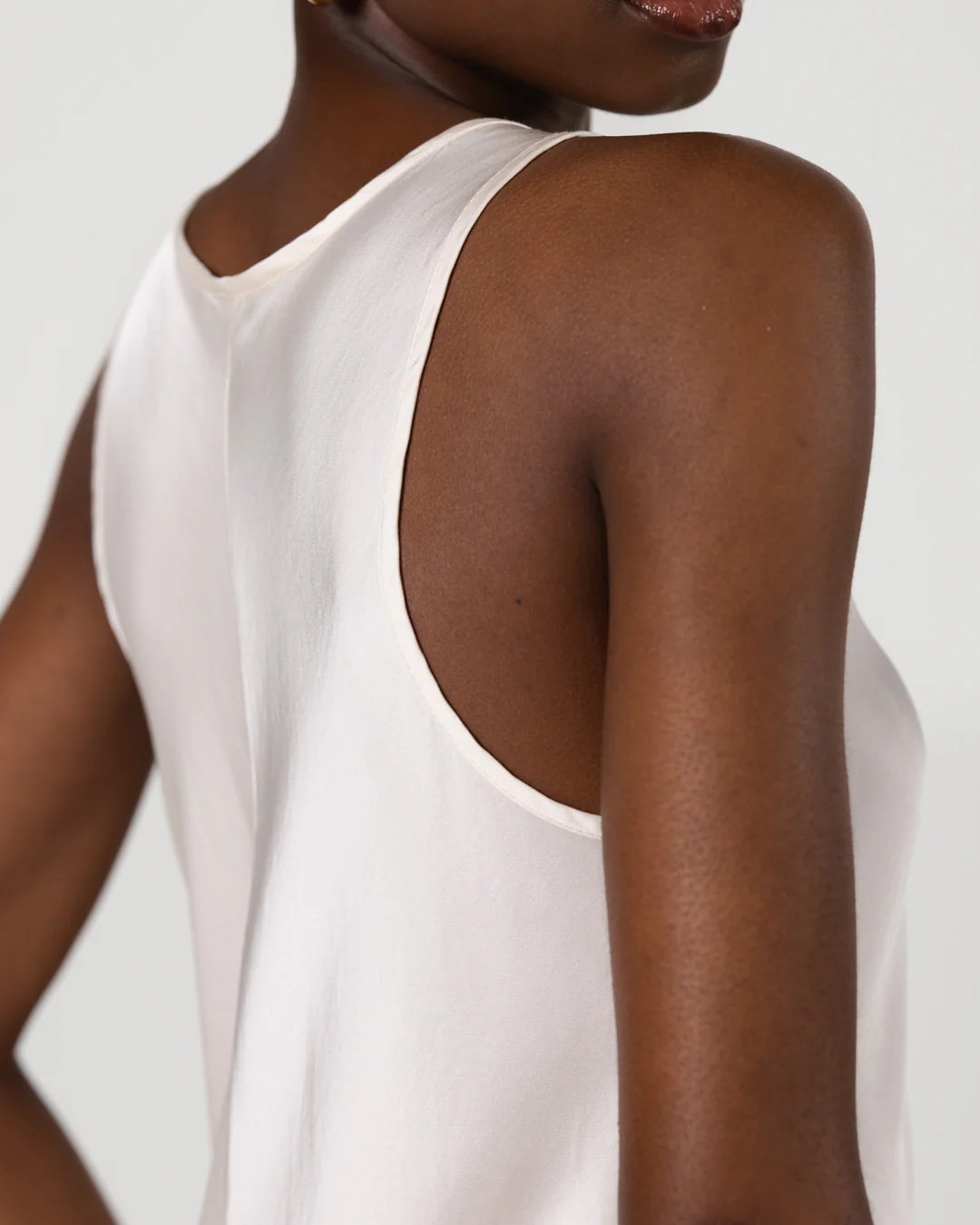 Demi Satin Vest Top | Ivory - Image 9