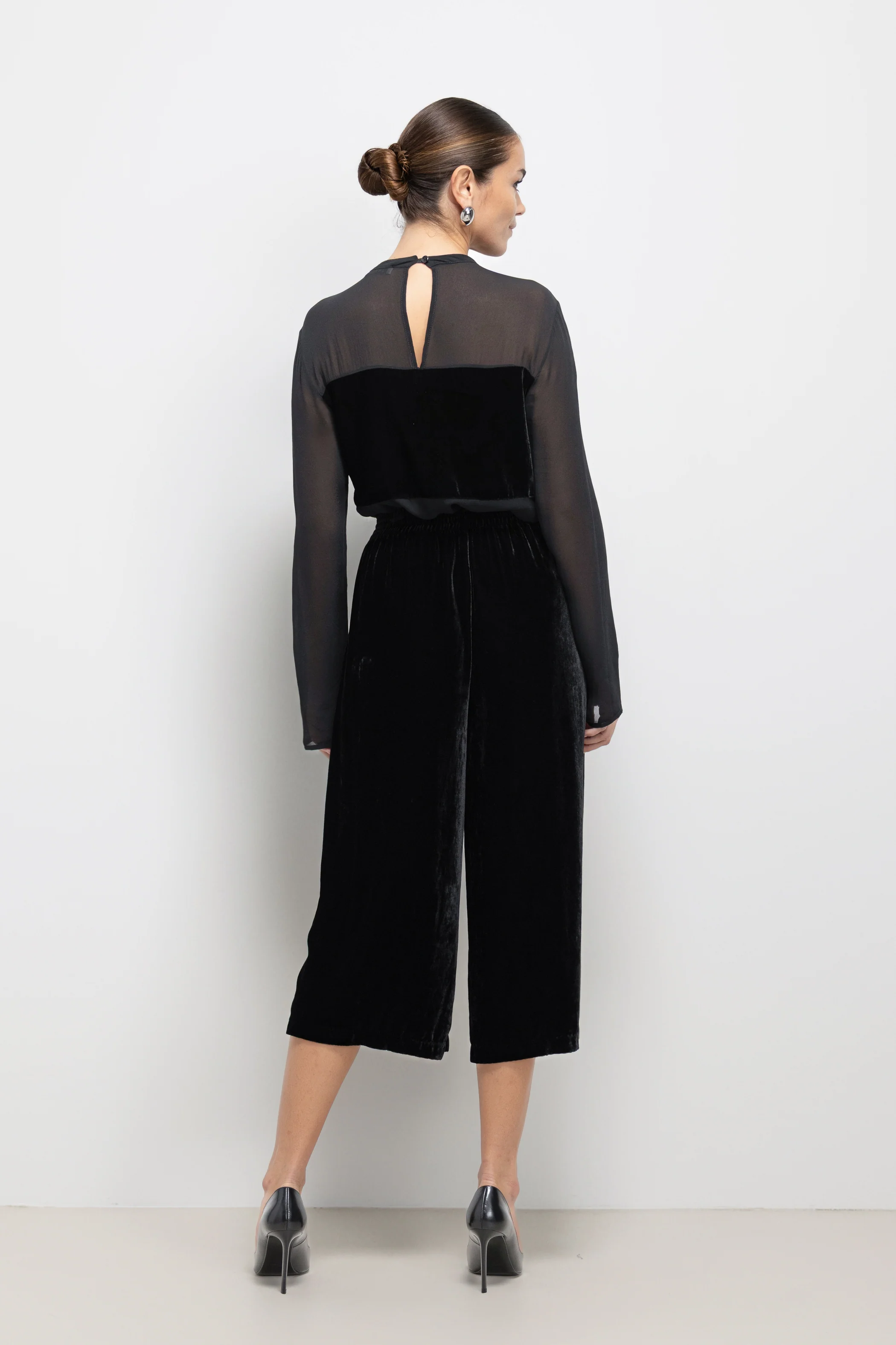 Dolores Sheer Velvet Top | Black - Image 2