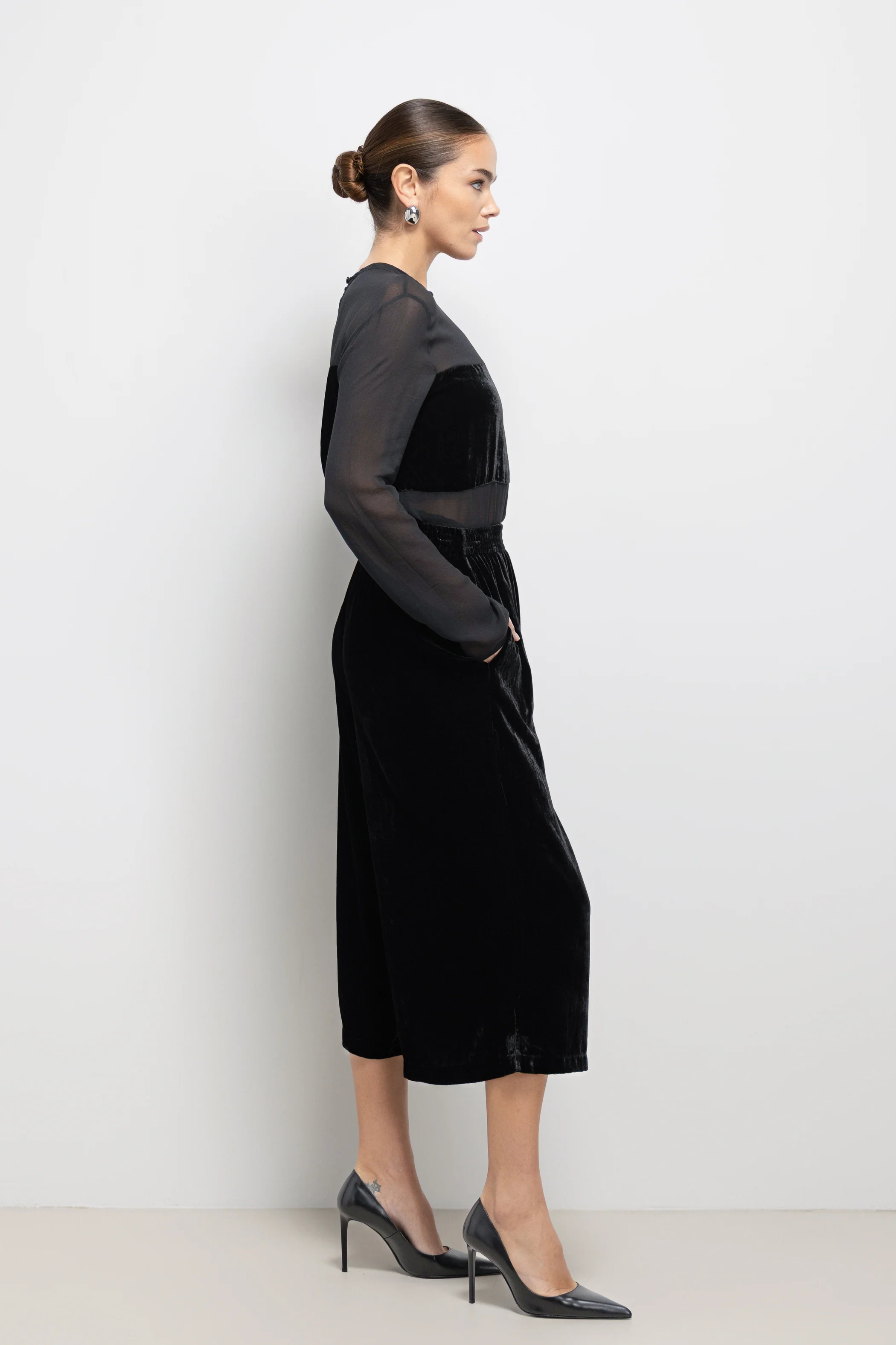 Dolores Sheer Velvet Top | Black - Image 4