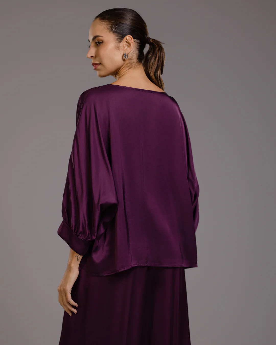 Eliza Satin Blouse | Violet - Image 5