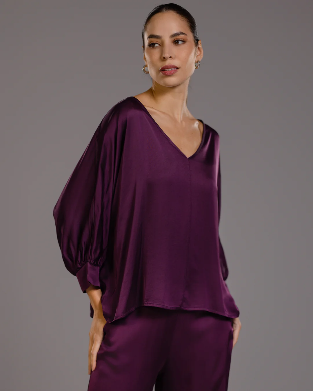 Eliza Satin Blouse | Violet - Image 6