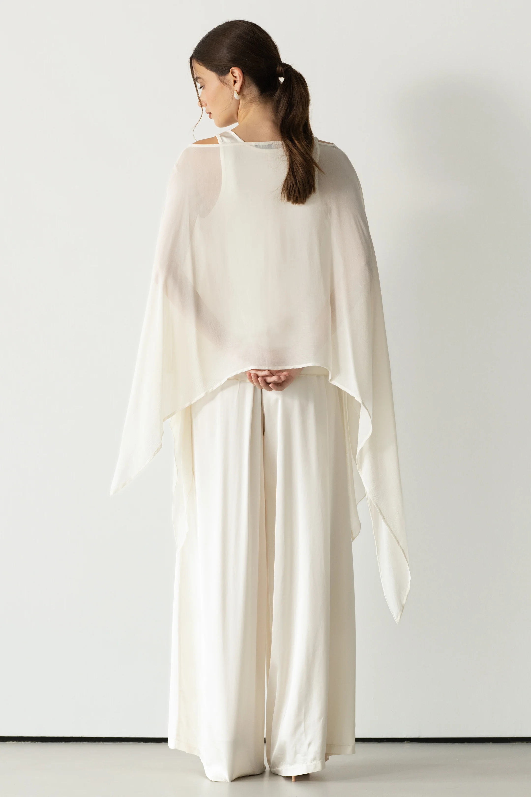 Emberly Lightweight Poncho | Ivory - Image 4