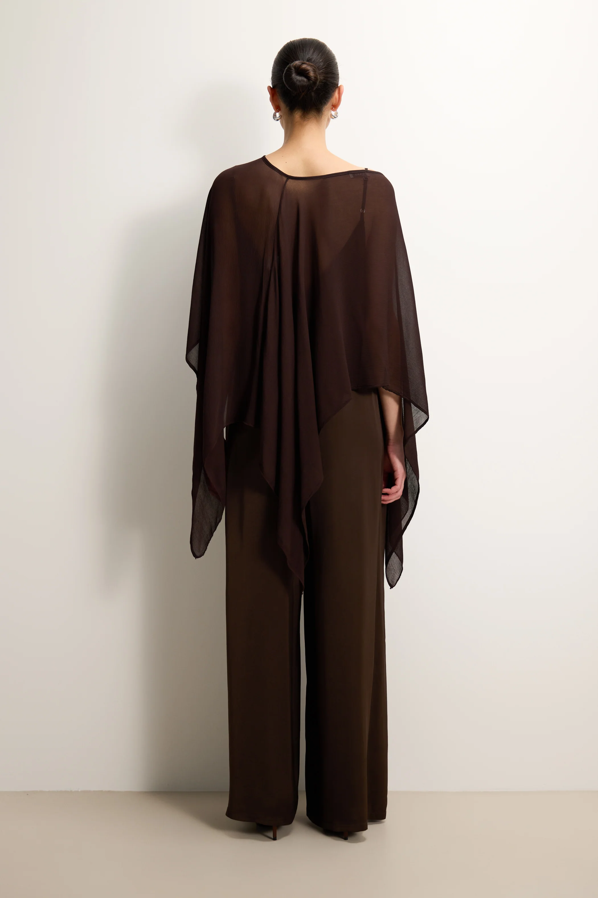 Emberly Lightweight Poncho | Espresso Brown - Image 3