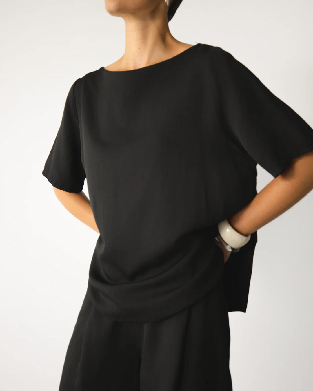 Esther Boxy Tee | Black - Image 8