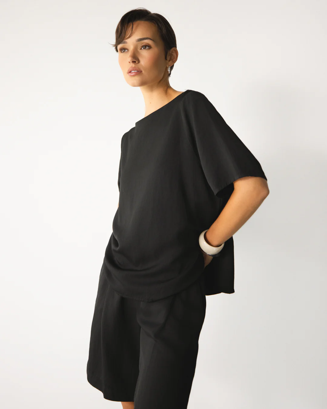 Esther Boxy Tee | Black - Image 9