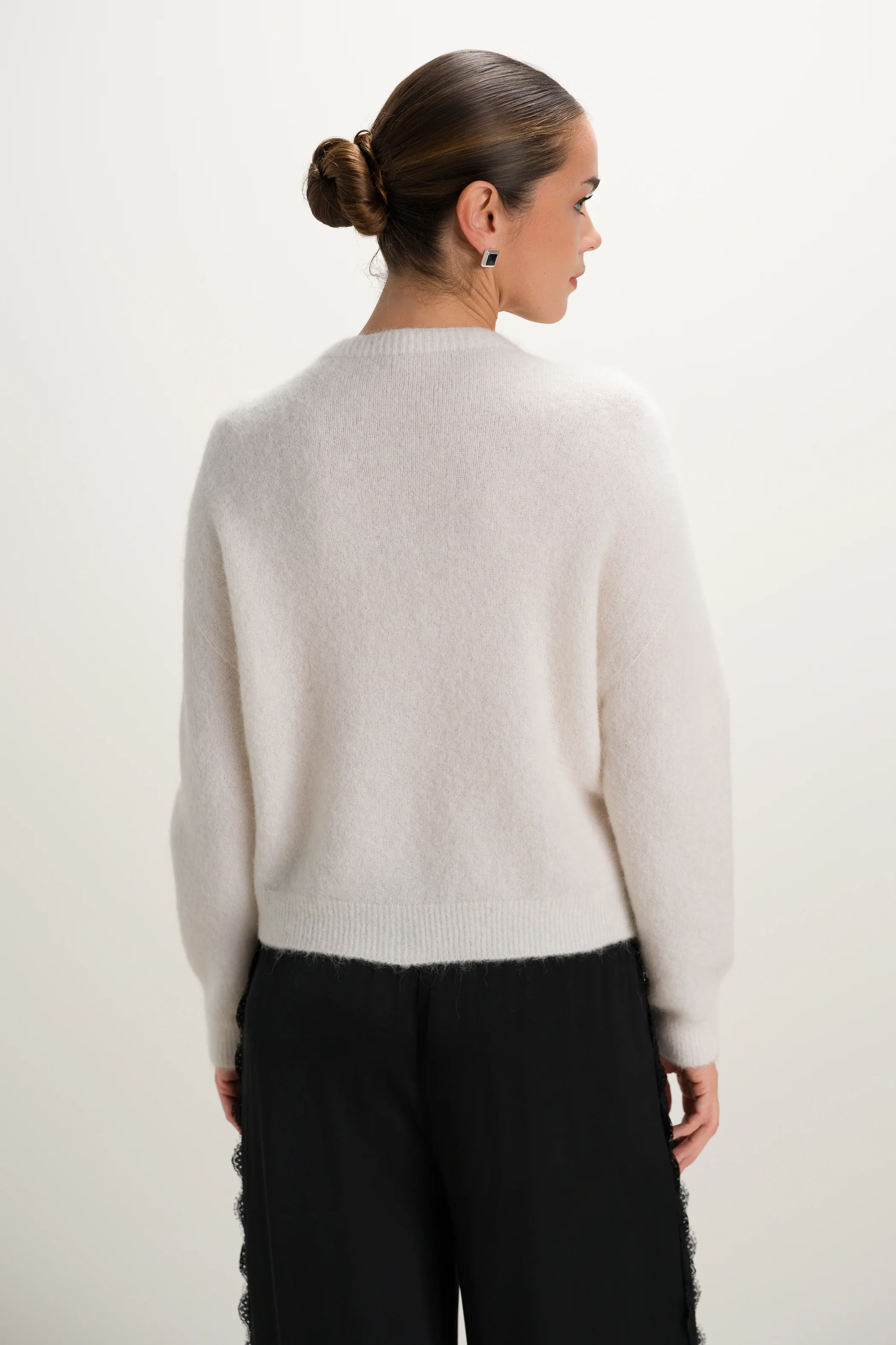 Evie Button Up Cardigan | Ivory | Alpaca-Wool Blend - Image 3