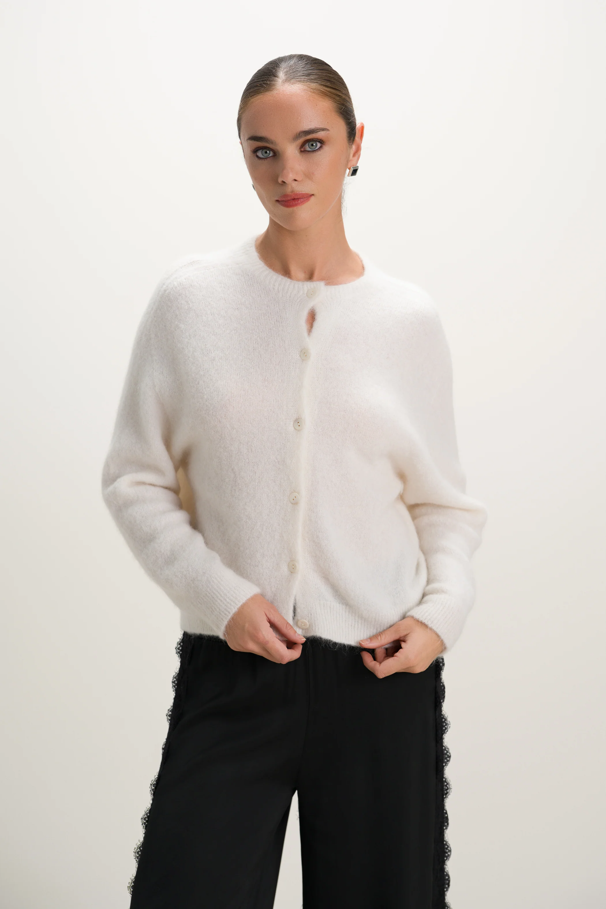 Evie Button Up Cardigan | Ivory | Alpaca-Wool Blend - Image 5