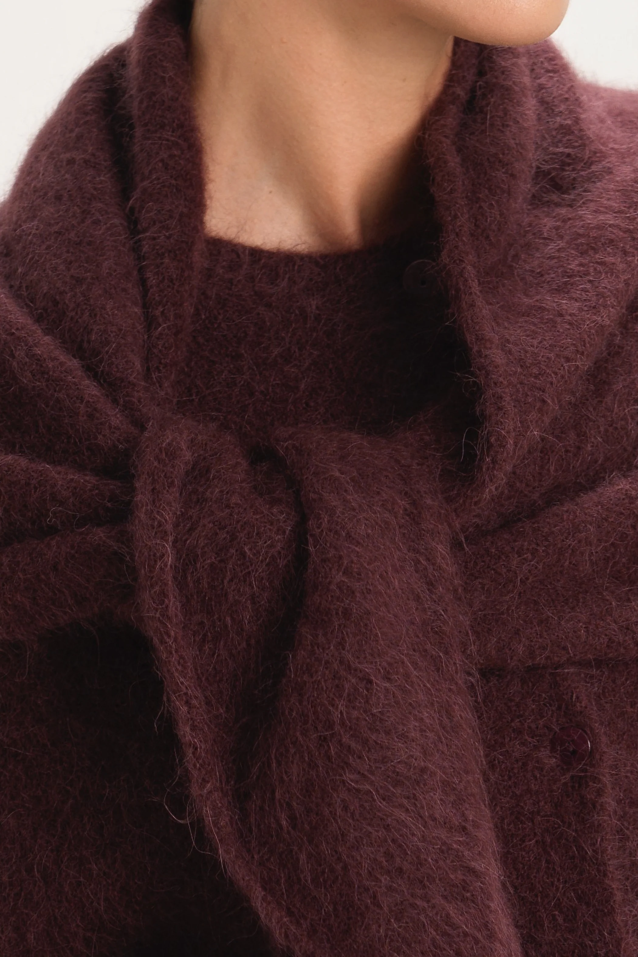 Evie Triangle Maxi Scarf | Amethyst Plum | Alpaca-Wool Blend - Image 5