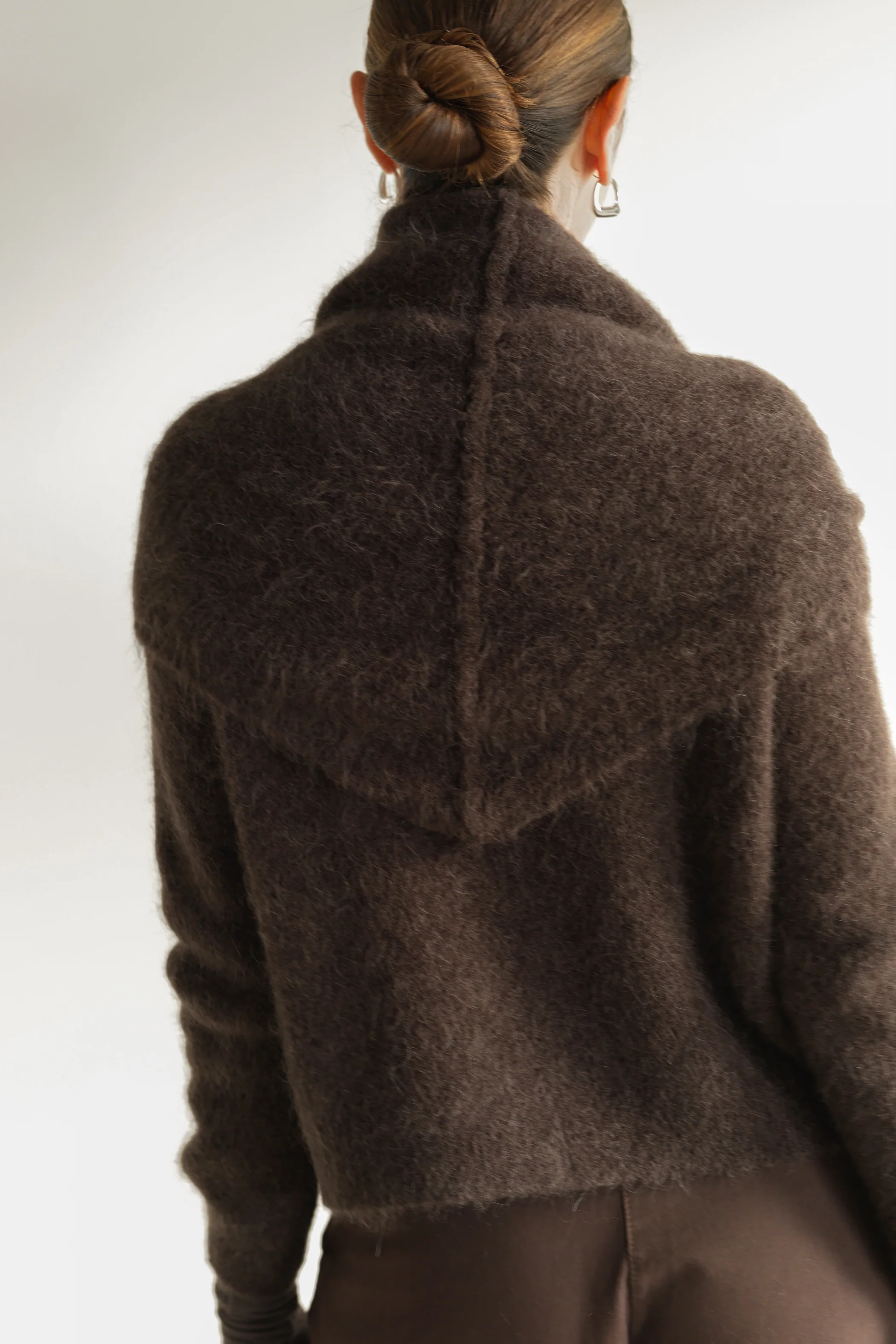Evie Triangle Maxi Scarf | Espresso Brown | Alpaca-Wool Blend - Image 4