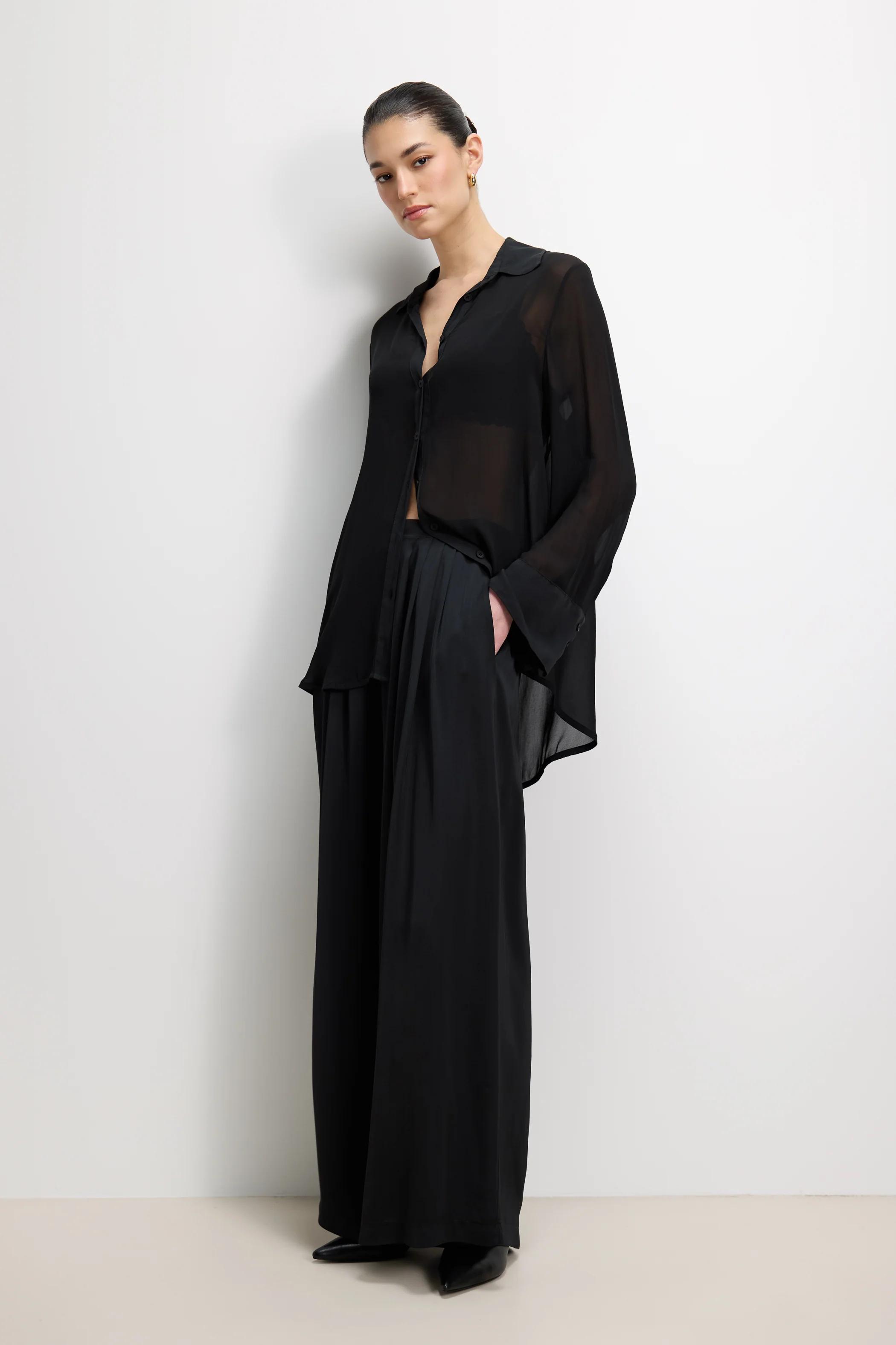 Francesca Sheer Shirt | Black - Image 2