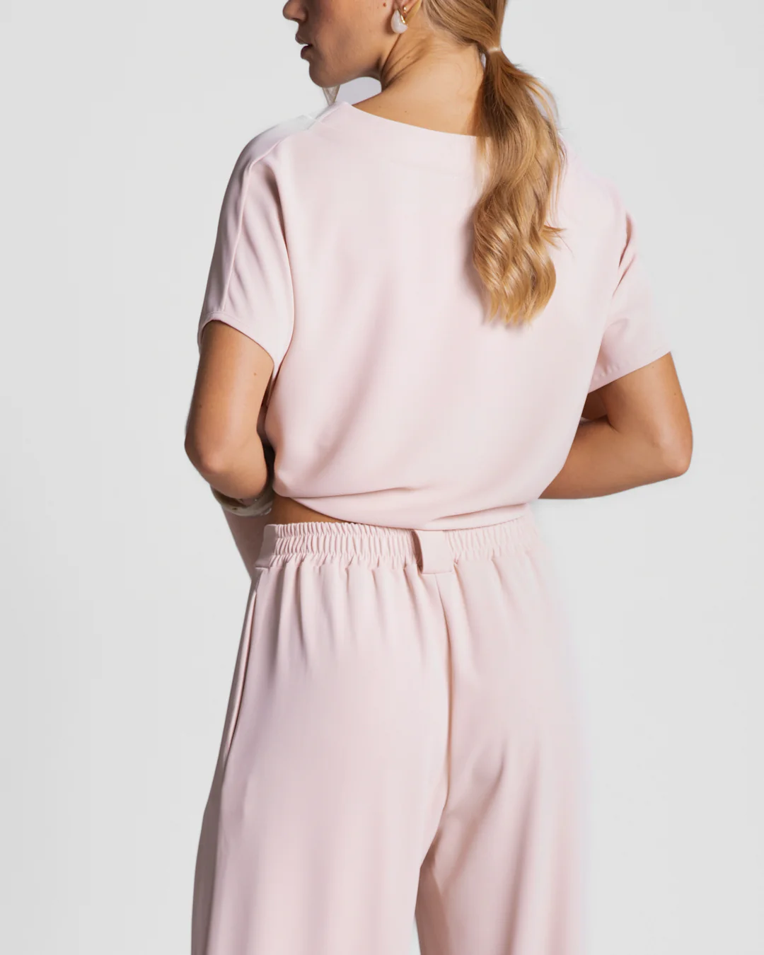 Gabriella Pleated Elastic Waist Trousers | Dusty Pink - Image 4