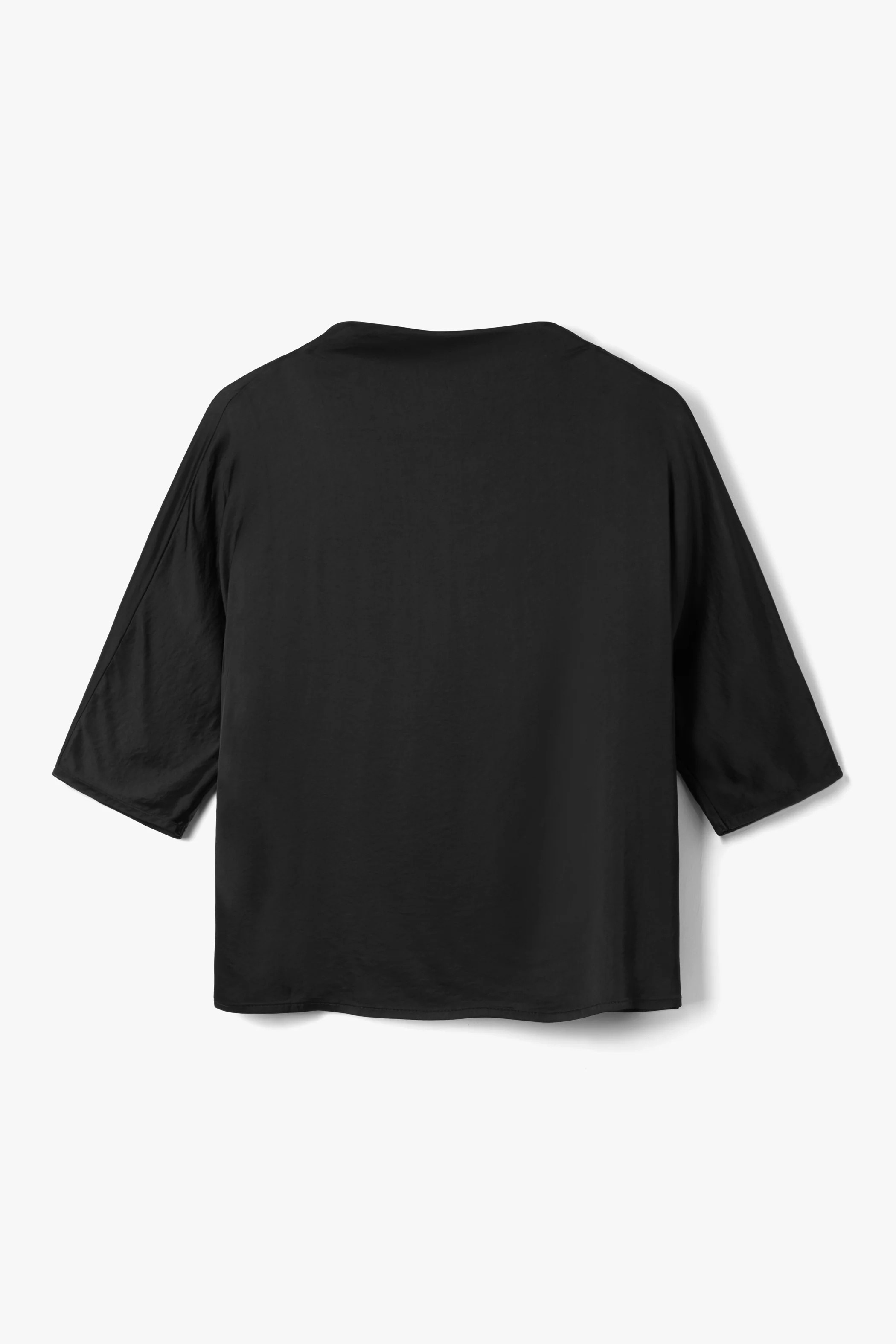 Genevieve Back Tie Satin Top | Black - Image 3