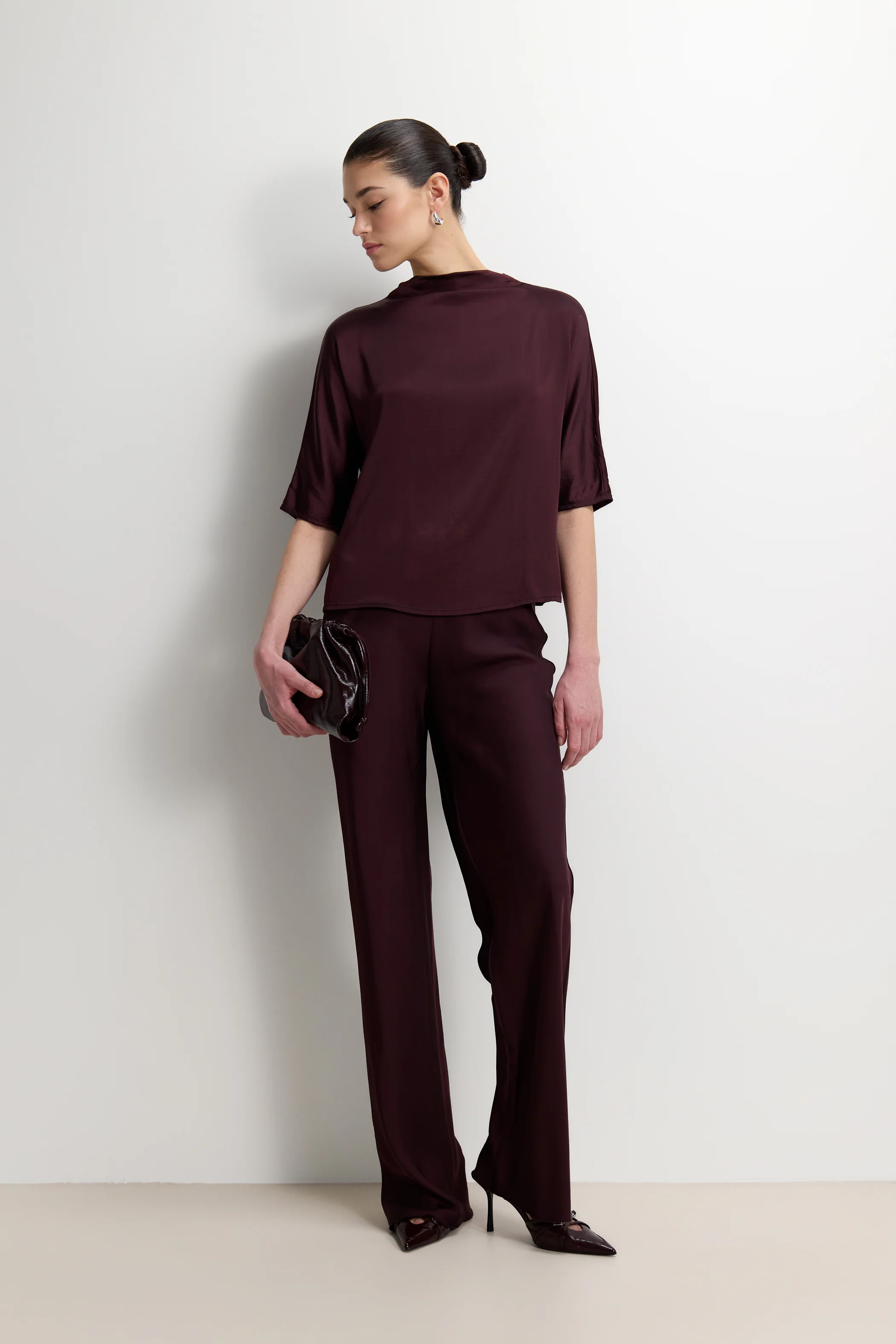 Genevieve Back Tie Satin Top | Amethyst Plum - Image 4