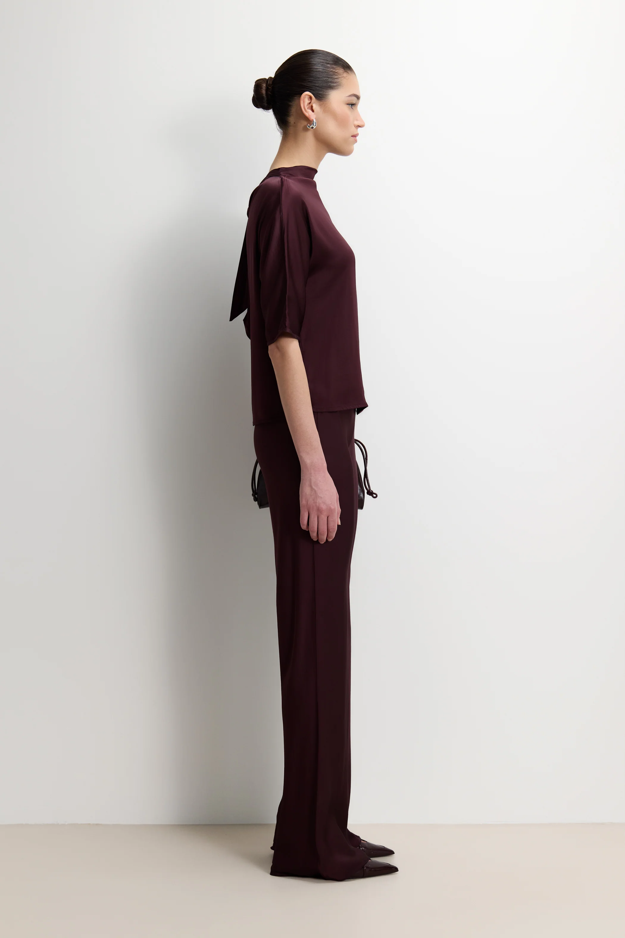 Genevieve Back Tie Satin Top | Amethyst Plum - Image 5