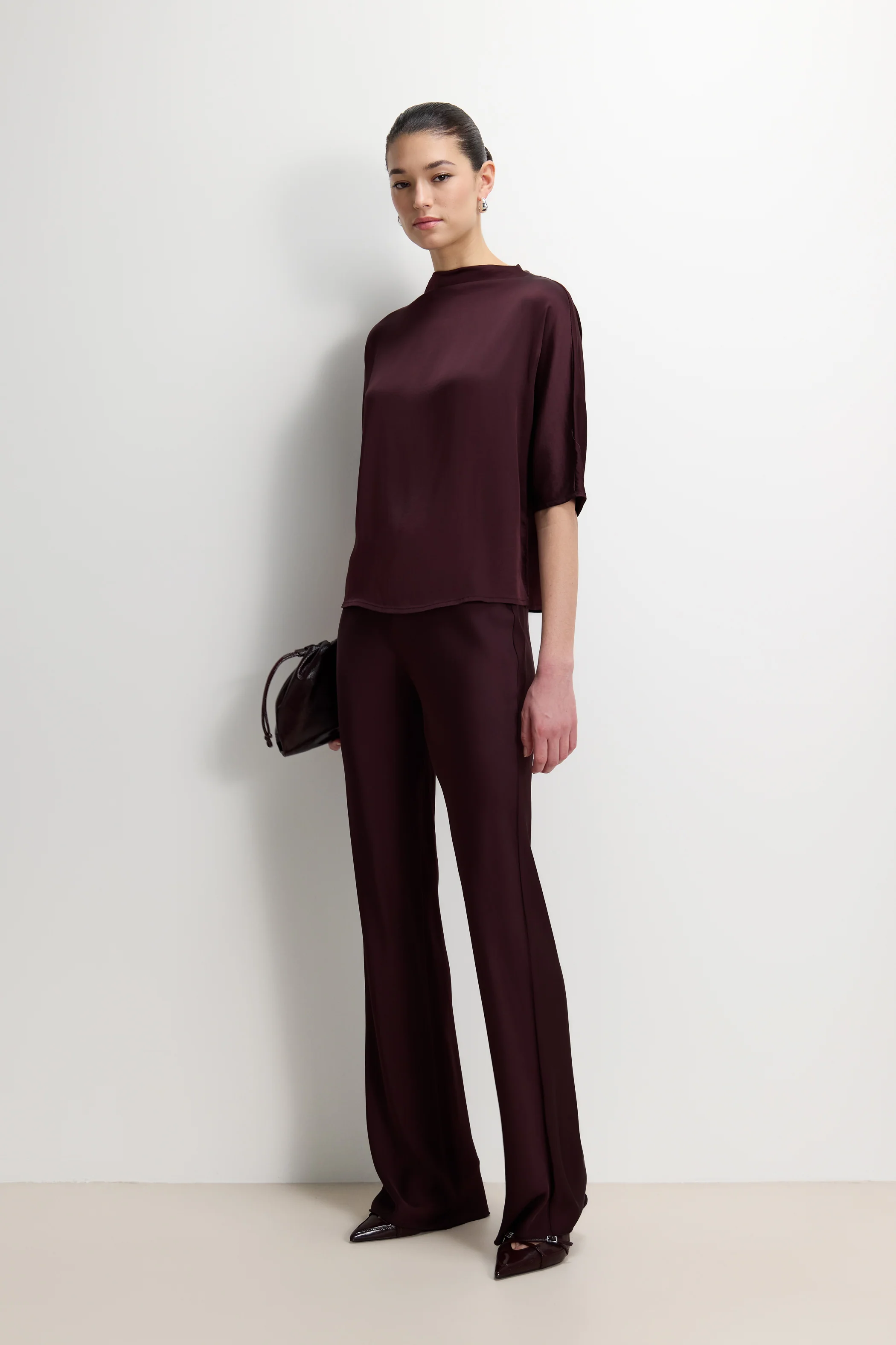Genevieve Back Tie Satin Top | Amethyst Plum - Image 6