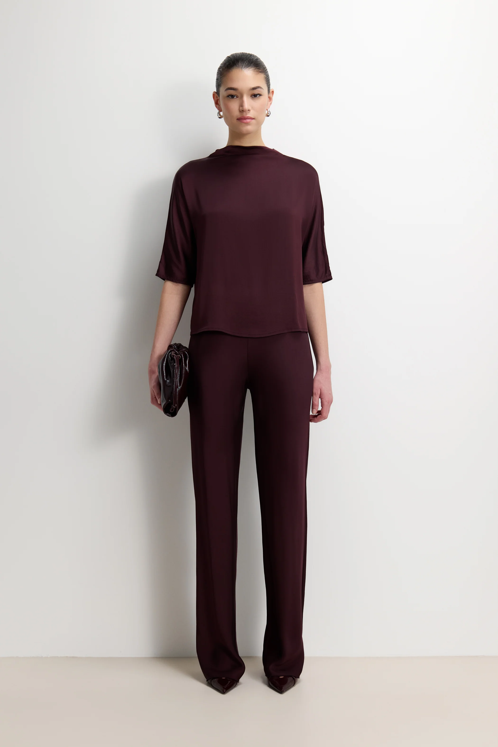 Genevieve Back Tie Satin Top | Amethyst Plum - Image 7