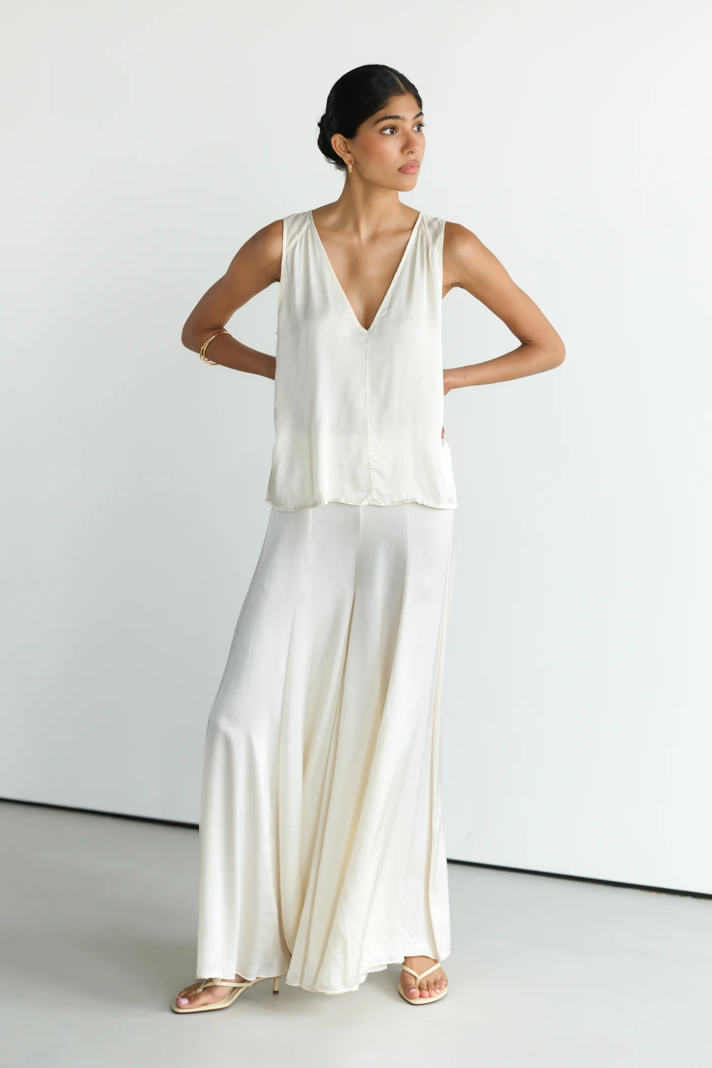 Gigi Satin Trousers | Ivory - Image 7