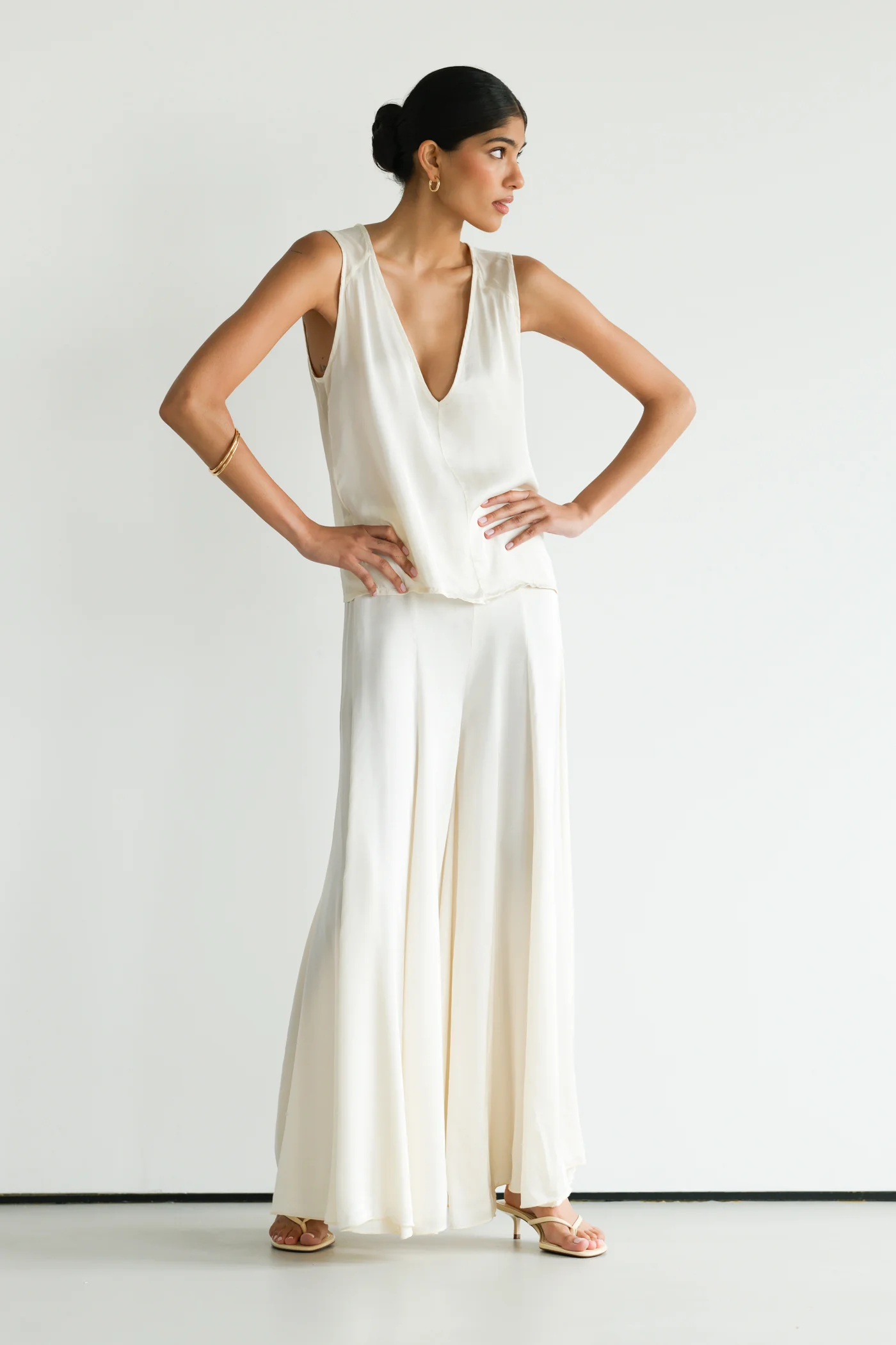 Gigi Satin Trousers | Ivory - Image 8